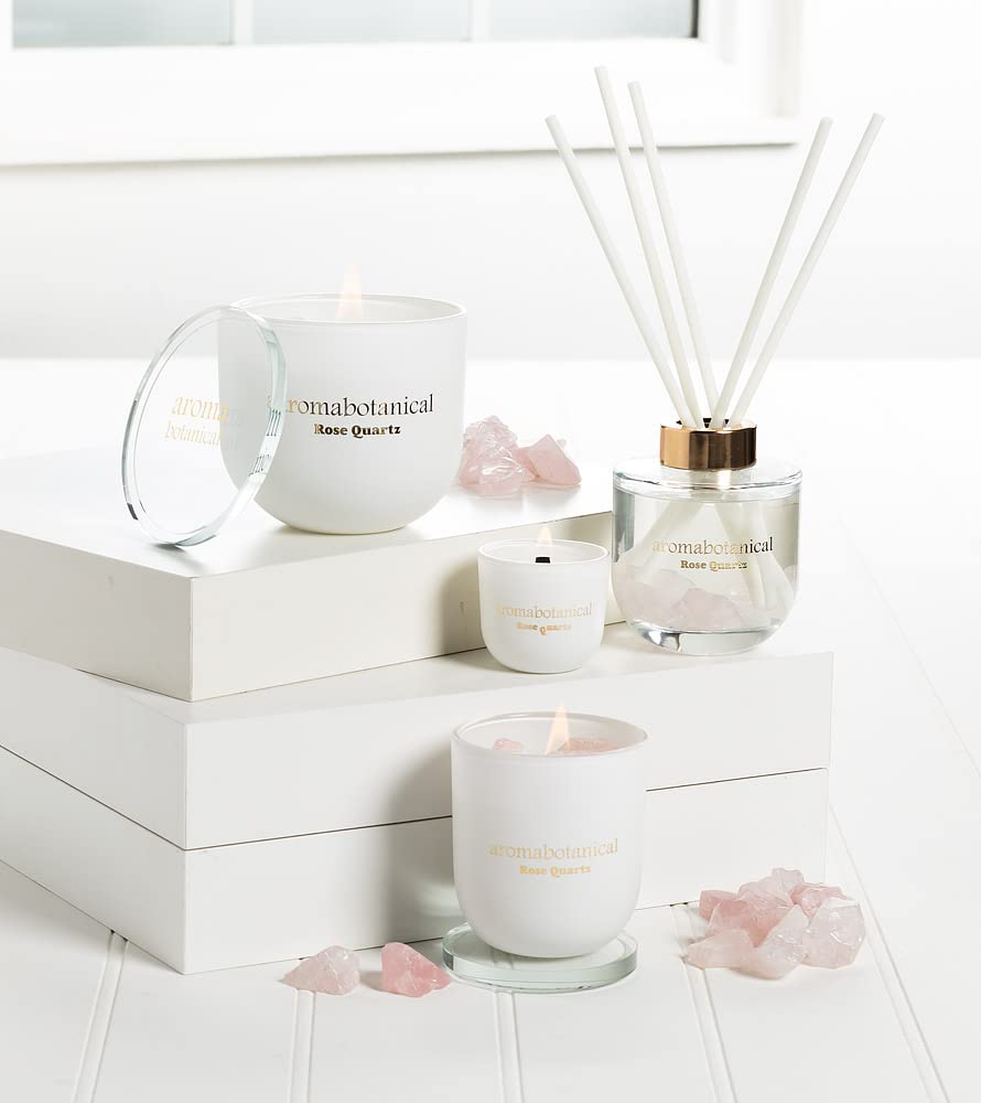 Large Rose Quartz Candle - Natural Crystal Aromatherapy Candle for Relaxation, Meditation & Home Decor | Perfect for Spa, Yoga & Gift Giving