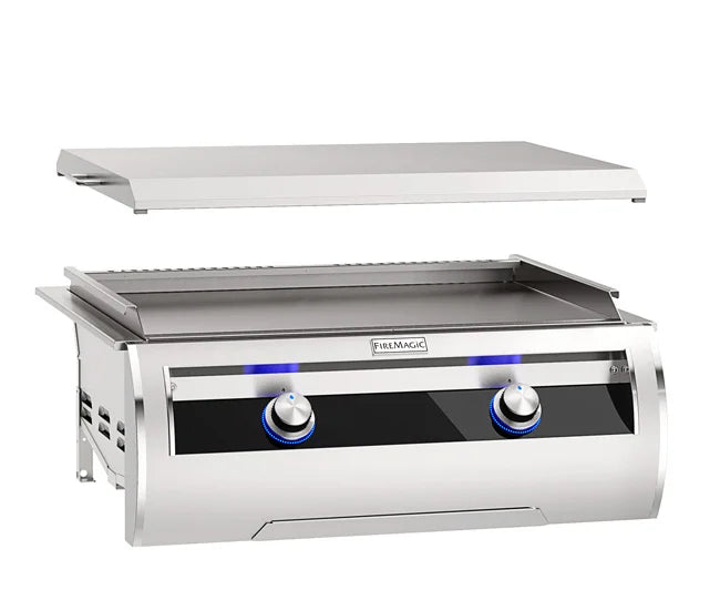Fire Magic E660i 30-Inch 2-Burner Built-In Gas Griddle with Stainless Steel Cover - Professional Outdoor Cooking for Patio, Backyard BBQ & Entertaining