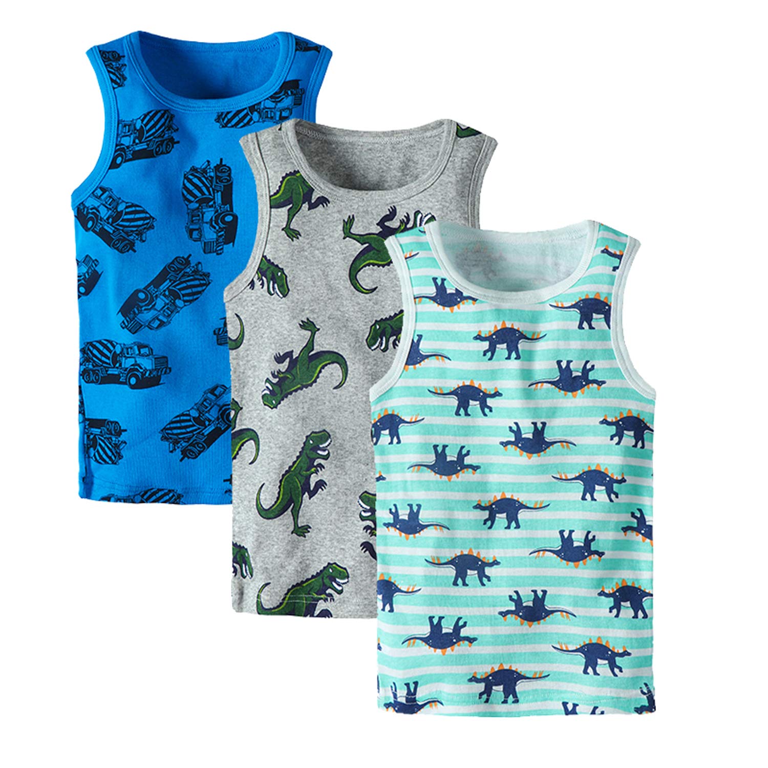 3-Pack Boys' Sleeveless Tank Tops for Toddlers - Soft Cotton Summer T-Shirts for Playtime & Outdoor Activities