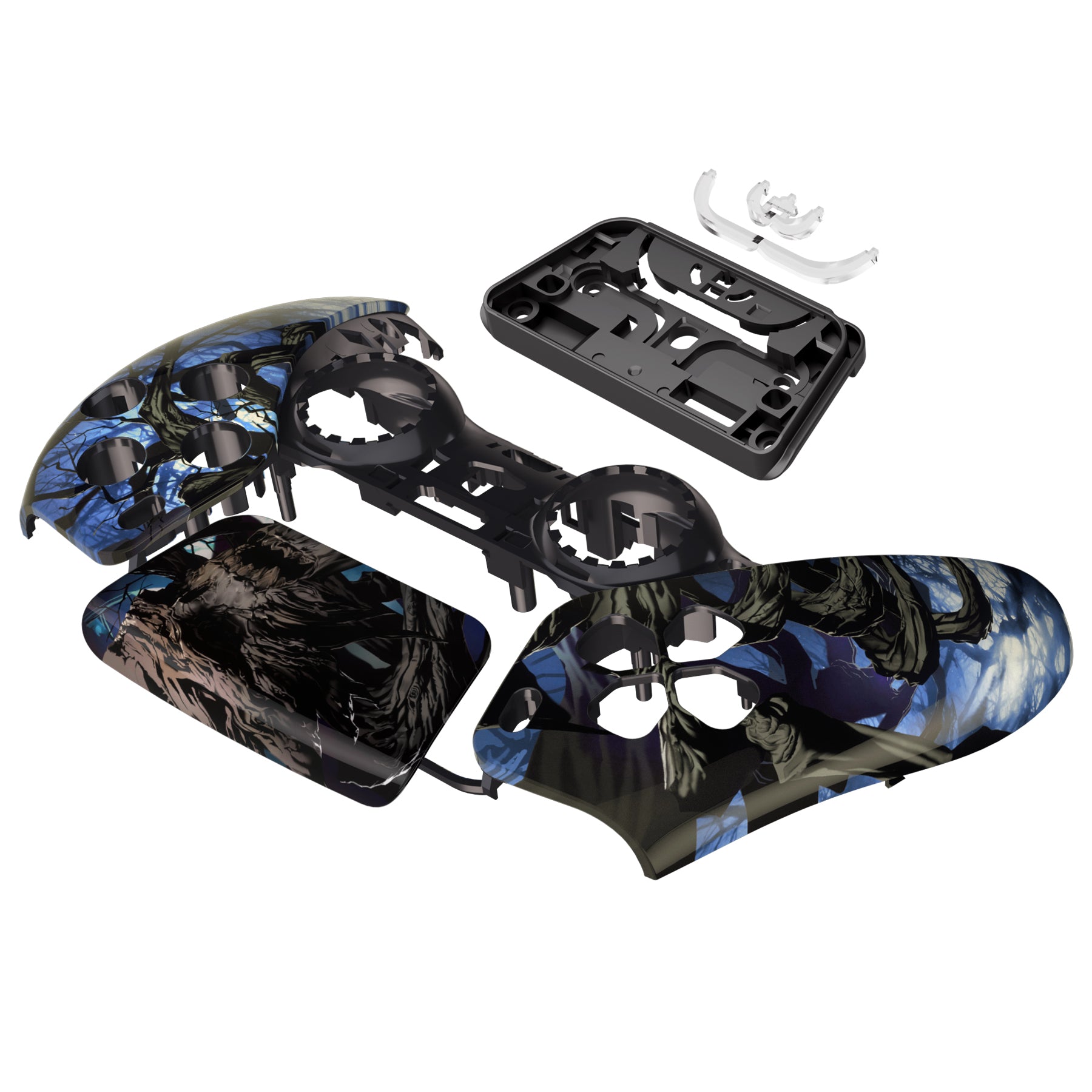 eXtremeRate Glow in the Dark Front Housing Shell for PS5 Controller (BDM-010/020/030/040/050) - Earth Lord Design - Custom Replacement Cover with Touchpad - Perfect for Gaming, Cosplay & Controller Customization