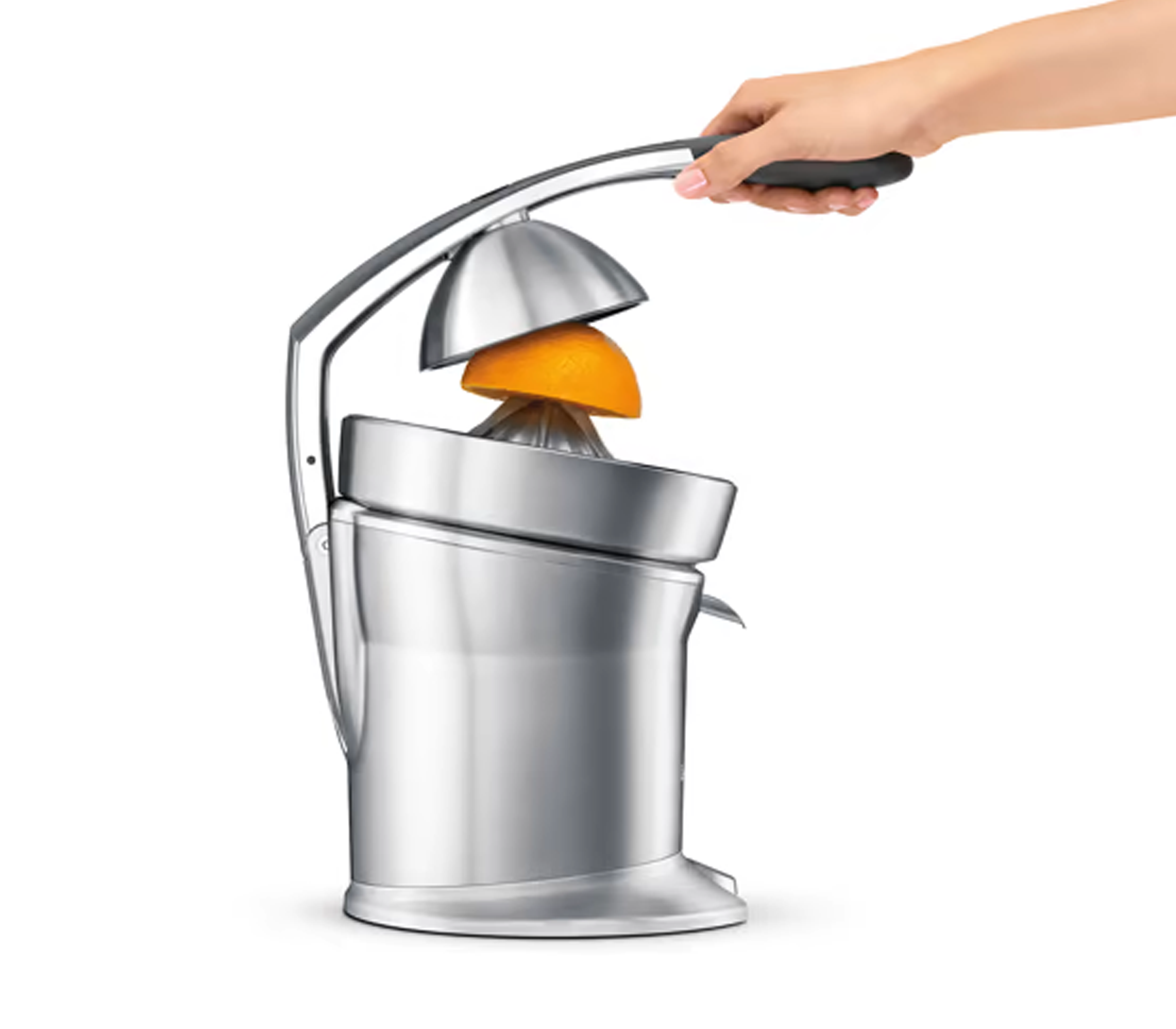 Breville BCP600SIL Citrus Juicer - Electric Orange Juice Extractor with Quiet Motor - Perfect for Breakfast, Healthy Drinks & Cocktail Making