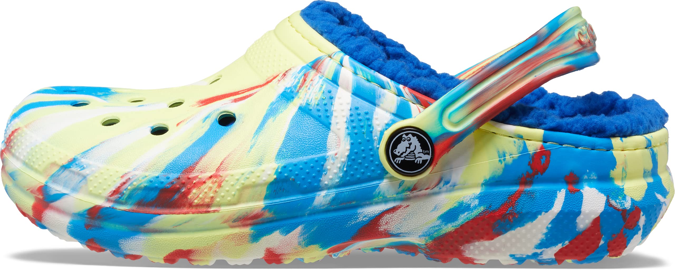 Crocs Unisex Kids' Classic Marbled Tie Dye Lined Clogs - Comfortable Slip-On Shoes for Boys & Girls, Perfect for School, Play & Outdoor Activities