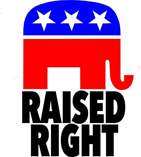 Raised Right Republican Vinyl Decal - 5 Inch Bumper, Wall, Laptop & Window Sticker - Perfect for Cars, Home Decor, and Political Support