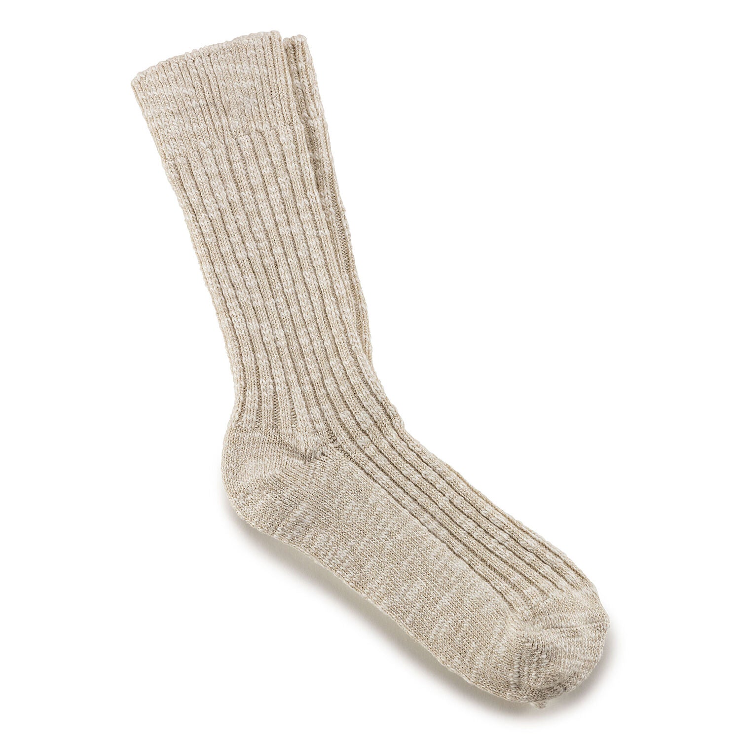 Birkenstock Women's Cotton Slub Socks - Beige & White Crew Socks for Comfort & Style - Perfect for Casual Wear, Home & Outdoor Activities