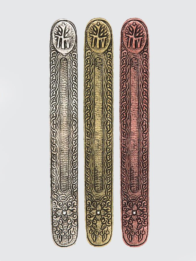 Namaste Metal Embossed Incense Holder - Elegant Aromatherapy Decor for Yoga, Meditation & Home Relaxation