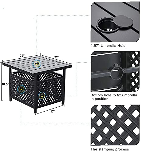 MFSTUDIO 3-Piece Outdoor Metal Bistro Set - Patio Dining Furniture with Coffee Table for Garden, Backyard, Balcony - Black | Perfect for Morning Coffee, Outdoor Entertaining & Relaxation