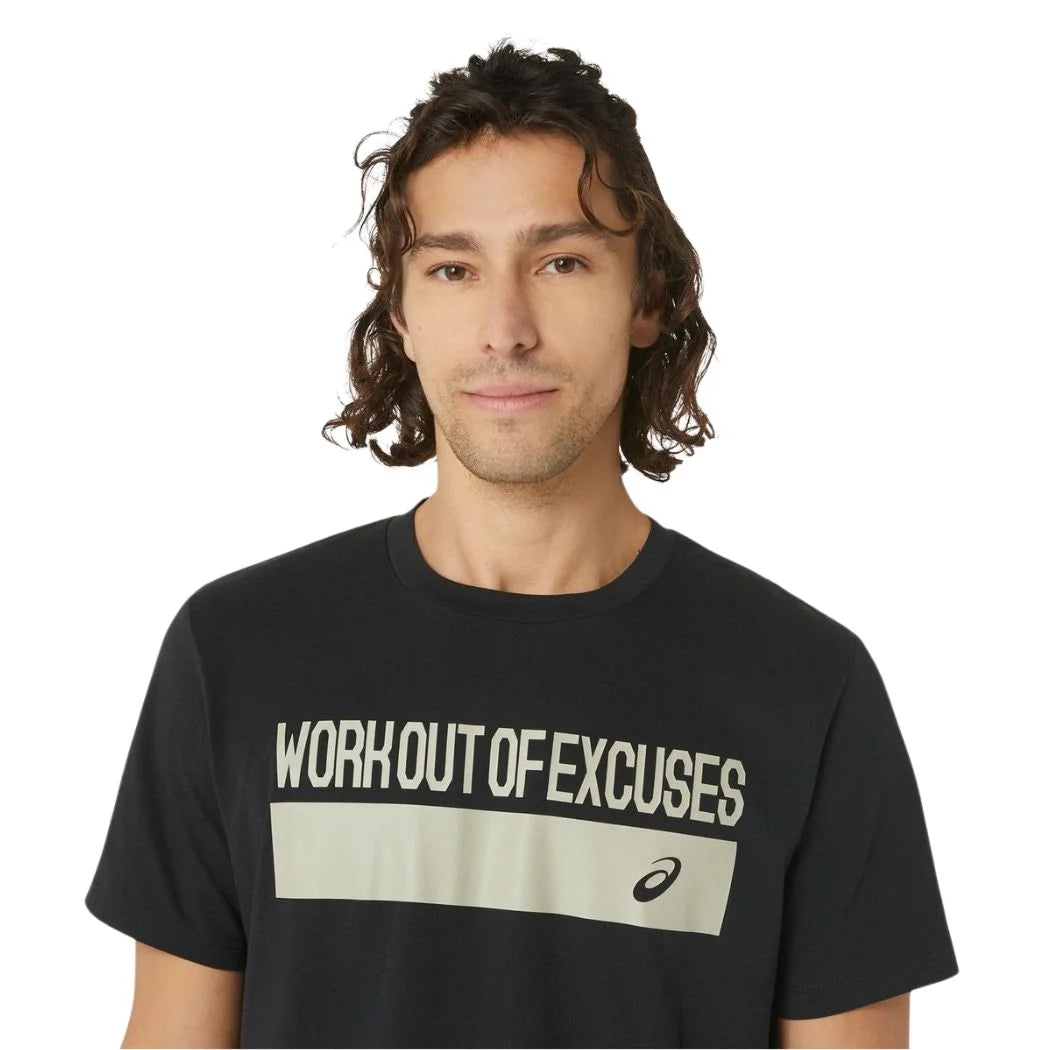 ASICS Men's Lettering Graphic Knit T-Shirt - Comfortable Casual Tee for Running, Gym & Everyday Wear
