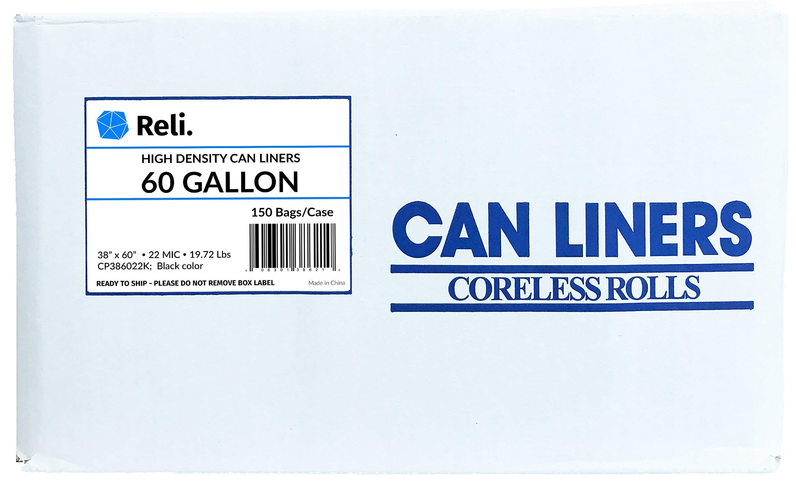 Heavy Duty Trash Bags 55-60 Gallon (150 Count) & 33 Gallon (250 Count) - Extra Thick, Leak Proof, Tear Resistant for Kitchen, Office, and Outdoor Waste Disposal