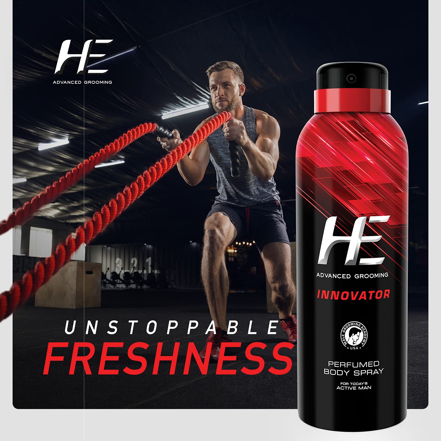HE Innovator Men's Deodorant - 5.07 oz (150ml) | Long-Lasting Odor Protection | Fresh Scent for Active Lifestyle | Gym, Work & Daily Use