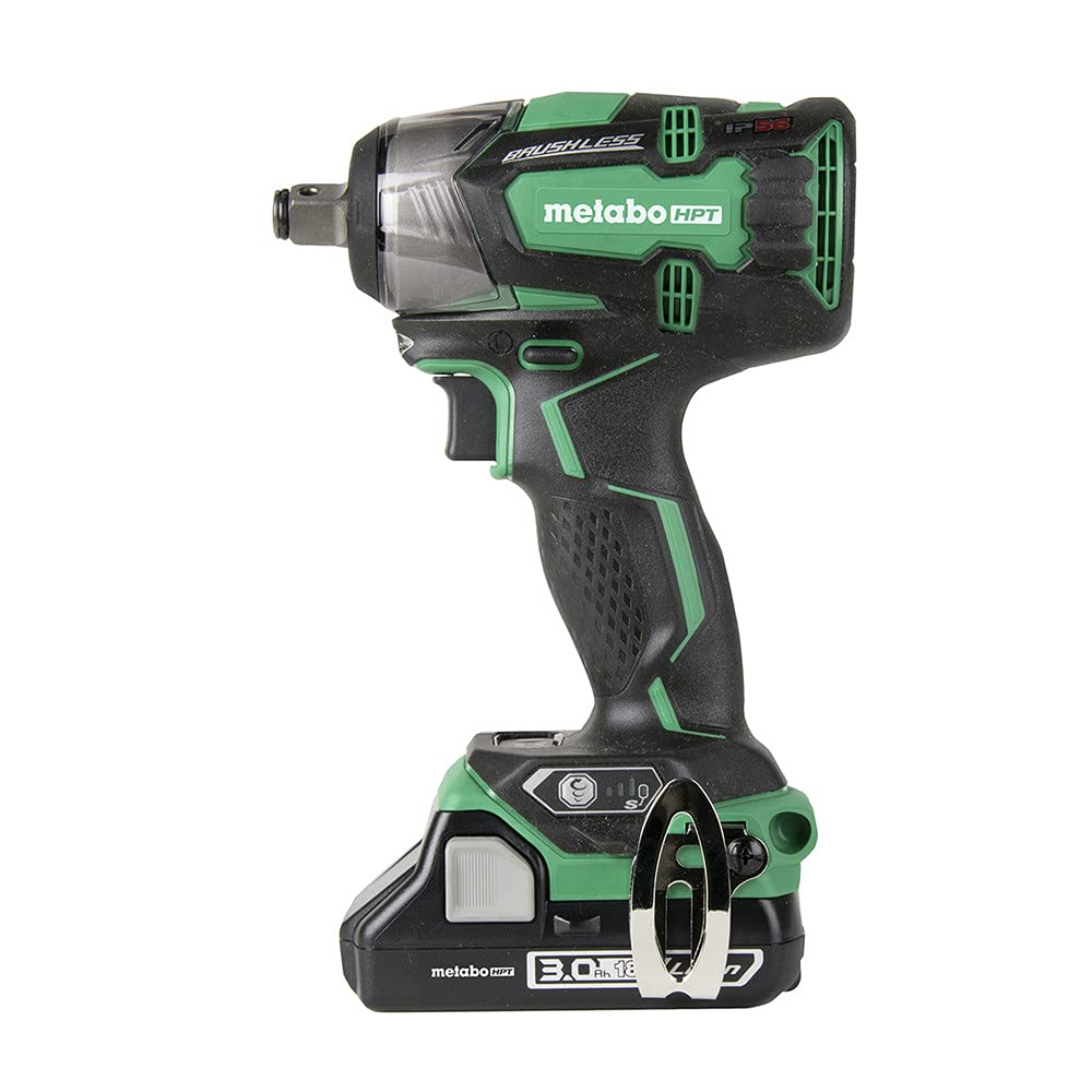 Metabo HPT 1/2 Inch Impact Wrench with 2 Batteries - 225 ft-lbs Torque, 4-Stage Speed Control, IP56 Waterproof, LED Light & Ergonomic Grip - Perfect for Automotive Repairs, Construction & DIY Projects