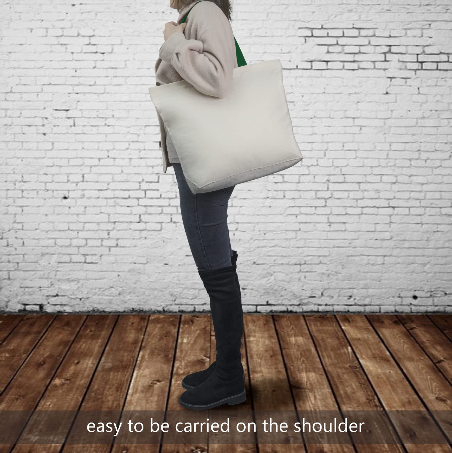 TOPDesign 2-Pack Canvas Tote Bags with Magnetic Snap Closure - Reusable Eco-Friendly Grocery Shopping Bags for Women & Men - DIY Customizable Blank Tote for Painting & Creative Designs - Perfect for Shopping, Beach, Work & Daily Use