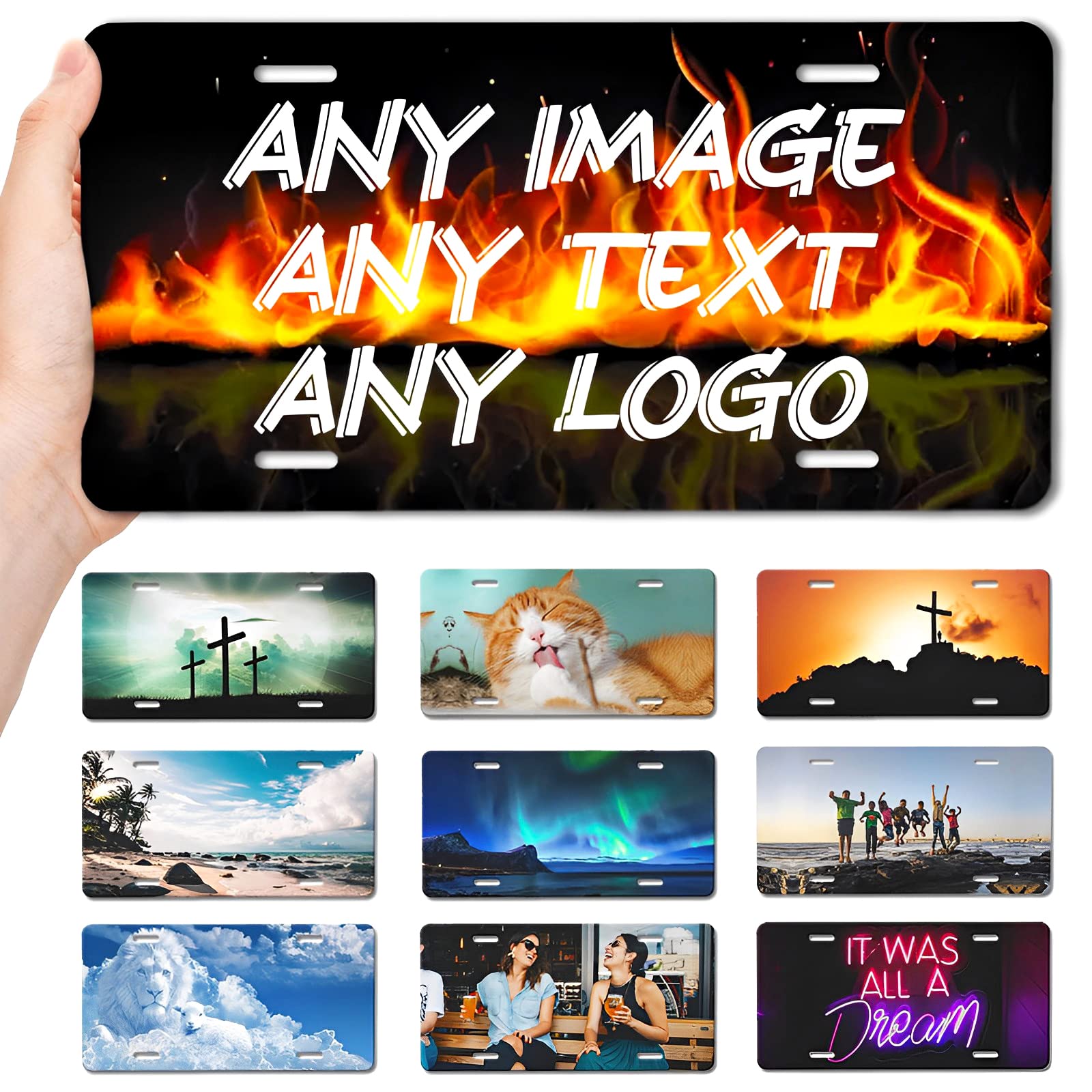 Custom Personalized License Plate Design - Front Car Tag with Text, Photo, Logo | Lightweight, Easy Installation for Cars, Trucks, Bars, Cafes | Perfect for Car Accessories & Vehicle Customization