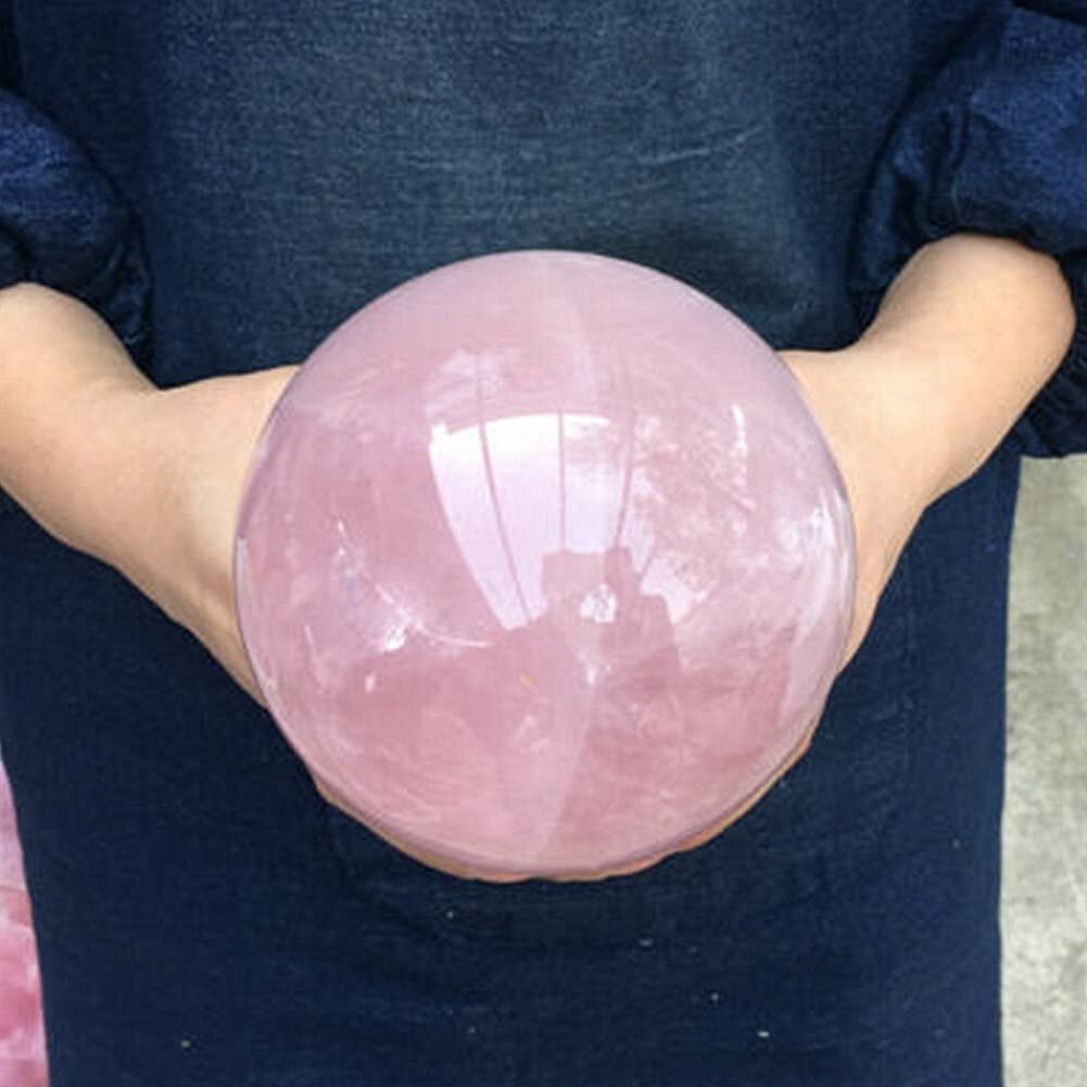 Natural Rose Quartz Crystal Ball Sphere - 1400-1500g Healing Gemstone Orb for Reiki, Meditation & Decoration | Feng Shui, Spiritual Gifts & Home Decor