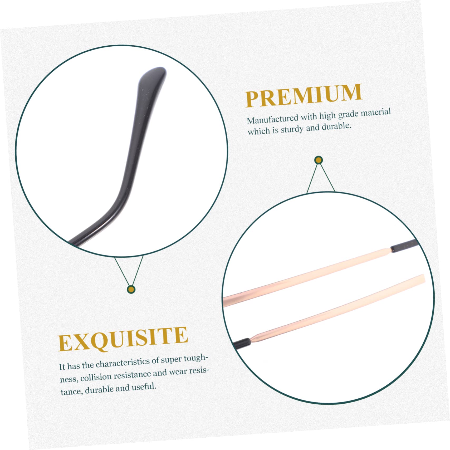 Healvian 6 Pairs Glasses Temple Replacement Parts - Metal Frame Repair Kit for Eyeglasses Arm Legs | Perfect for Broken Glasses Repair at Home, Office, or Travel
