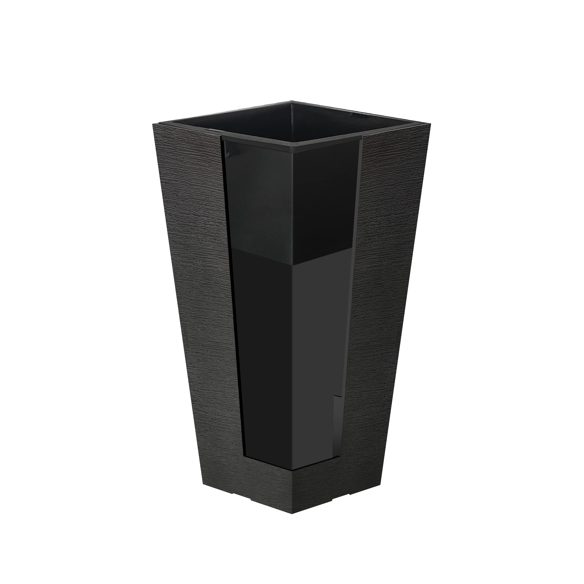 Kante 22 Inch Tall Planter Set of 2 - Large Tapered Flower Pots for Indoor & Outdoor Use, Garden, Patio, Front Door Decor (Black) | Perfect for Home, Office, and Commercial Spaces