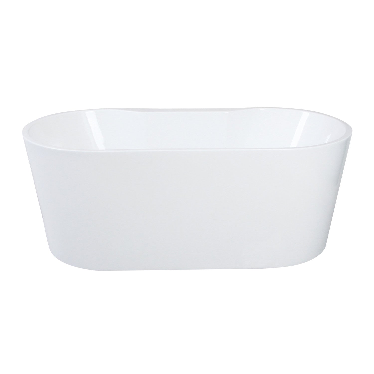 Aqua Eden 51 Inch Acrylic Oval Freestanding Bathtub - Glossy White Double-Ended Soaking Tub with Drain | Perfect for Luxury Bathrooms & Spa Retreats