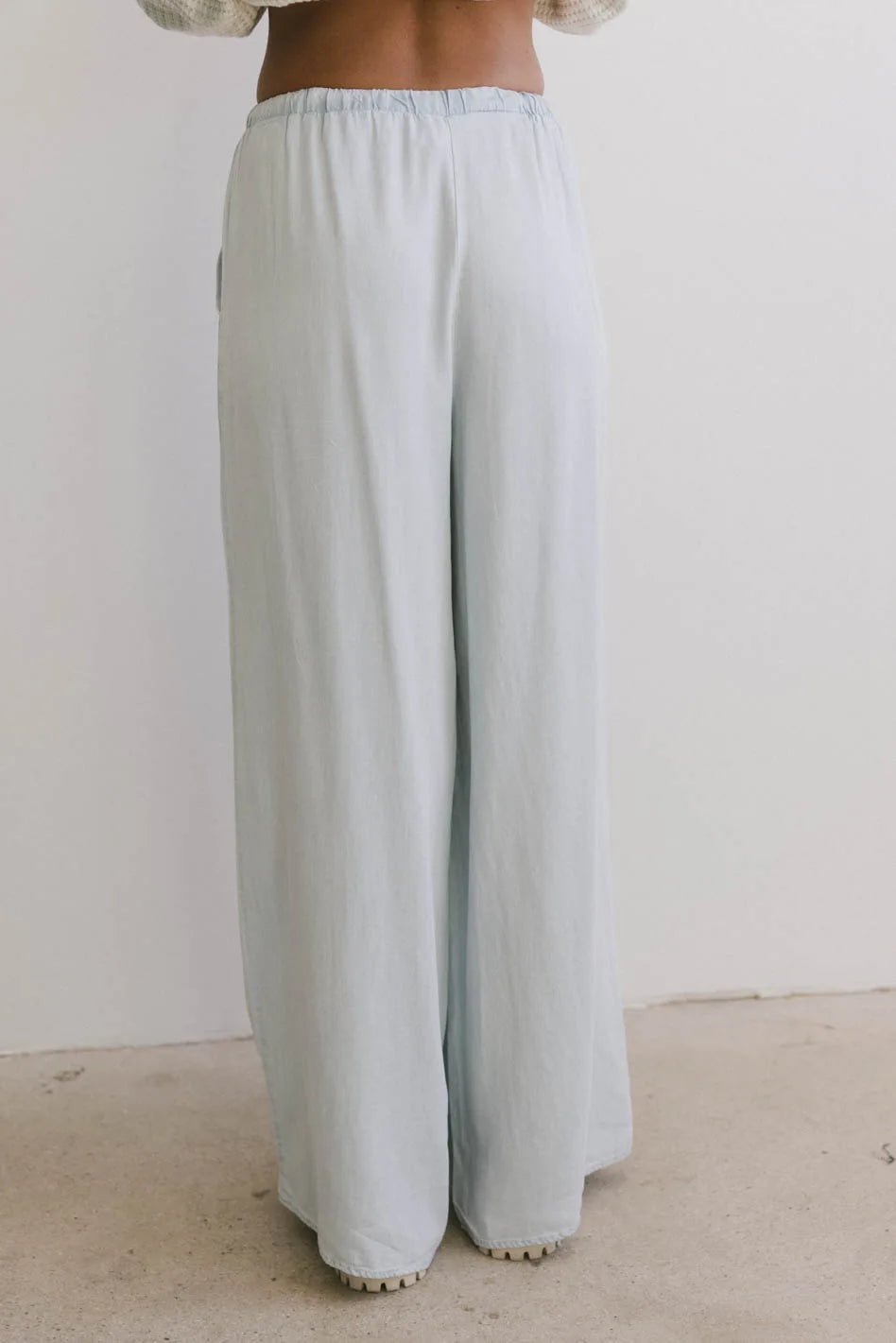 Luisa Women's High Waisted Wide Leg Pants - Soft Stretch Blue Trousers for Work, Office & Casual Wear | Comfortable Flowy Lounge Pants for Everyday Outfits