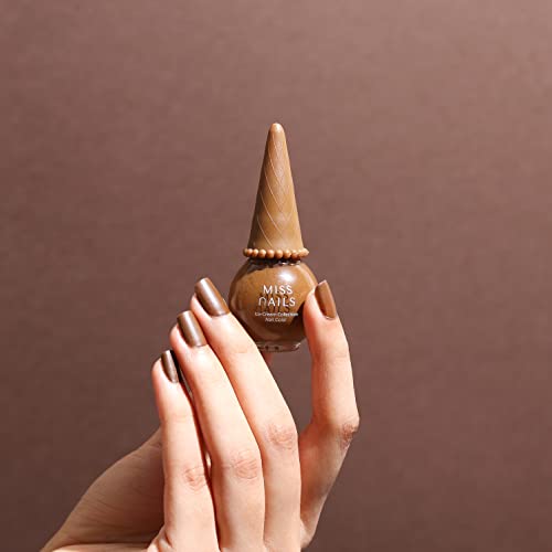 Miss Nails 15 Toxic-Free Ice Cream Collection Nail Polish - Cruelty-Free, Vegan, Long-Lasting (10ml) - Loco for Coco Shade | Perfect for Summer Manicures, Nail Art Designs & At-Home Spa Days