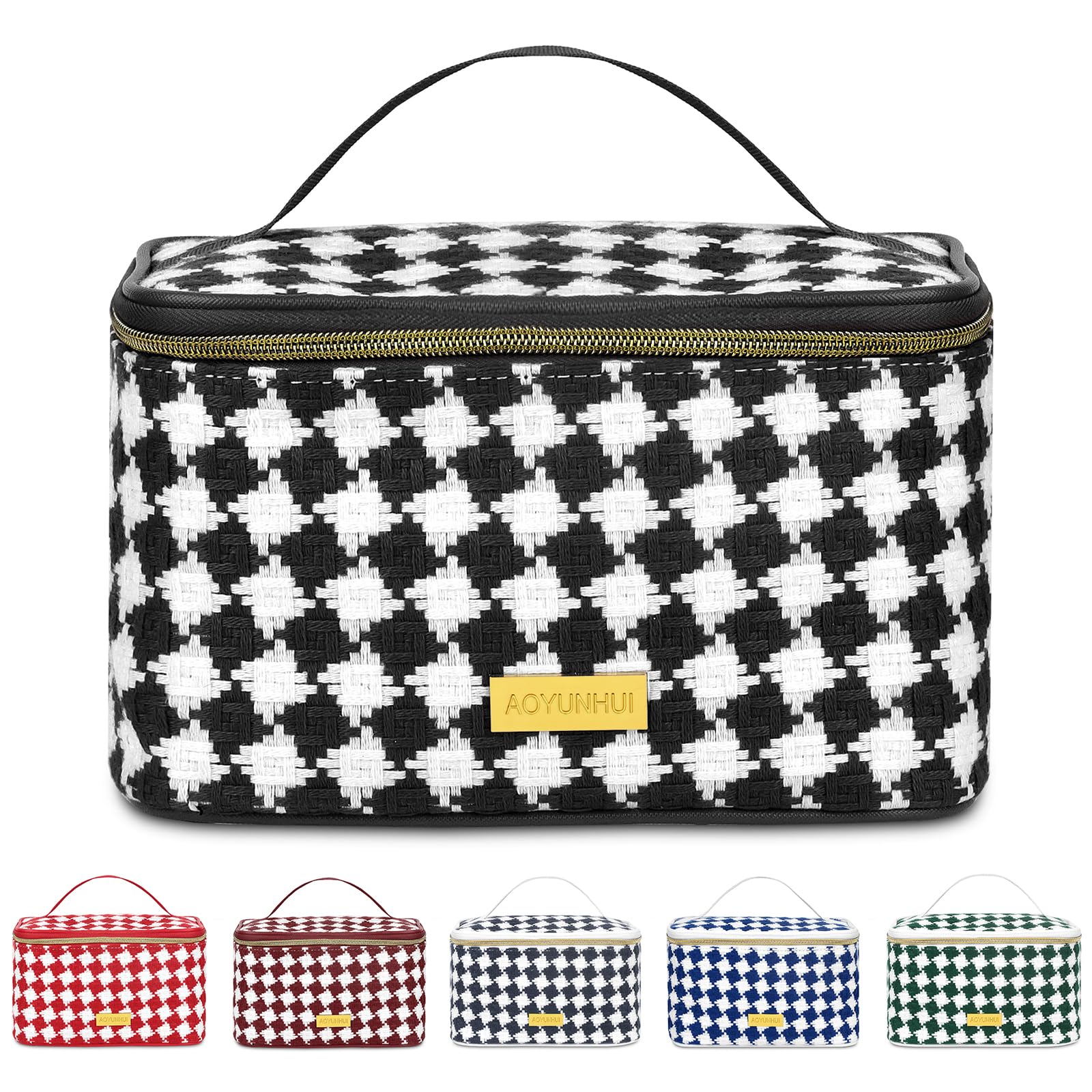 Portable Makeup Bag with Handle - Large Capacity Travel Cosmetic Organizer for Women, Perfect for Travel & Daily Use