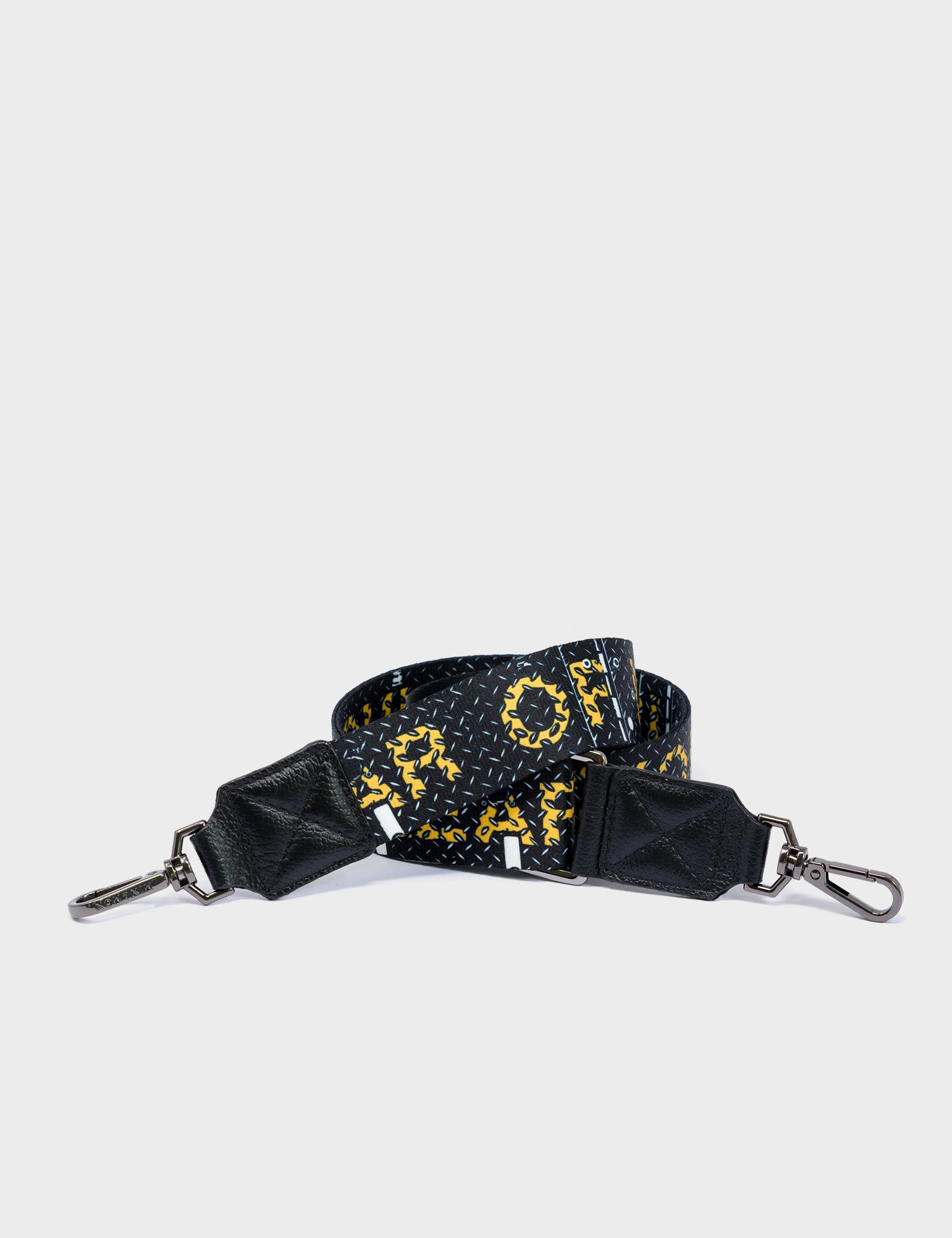 Detachable Black Nylon Strap with Subway Platform Print - Adjustable Shoulder Strap for Bags, Cameras & Travel Accessories - Perfect for Commuting, Urban Fashion & Everyday Use