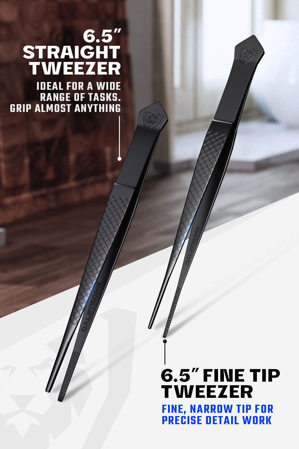 Premium 4-Piece Plating Tweezers Set - 6.5