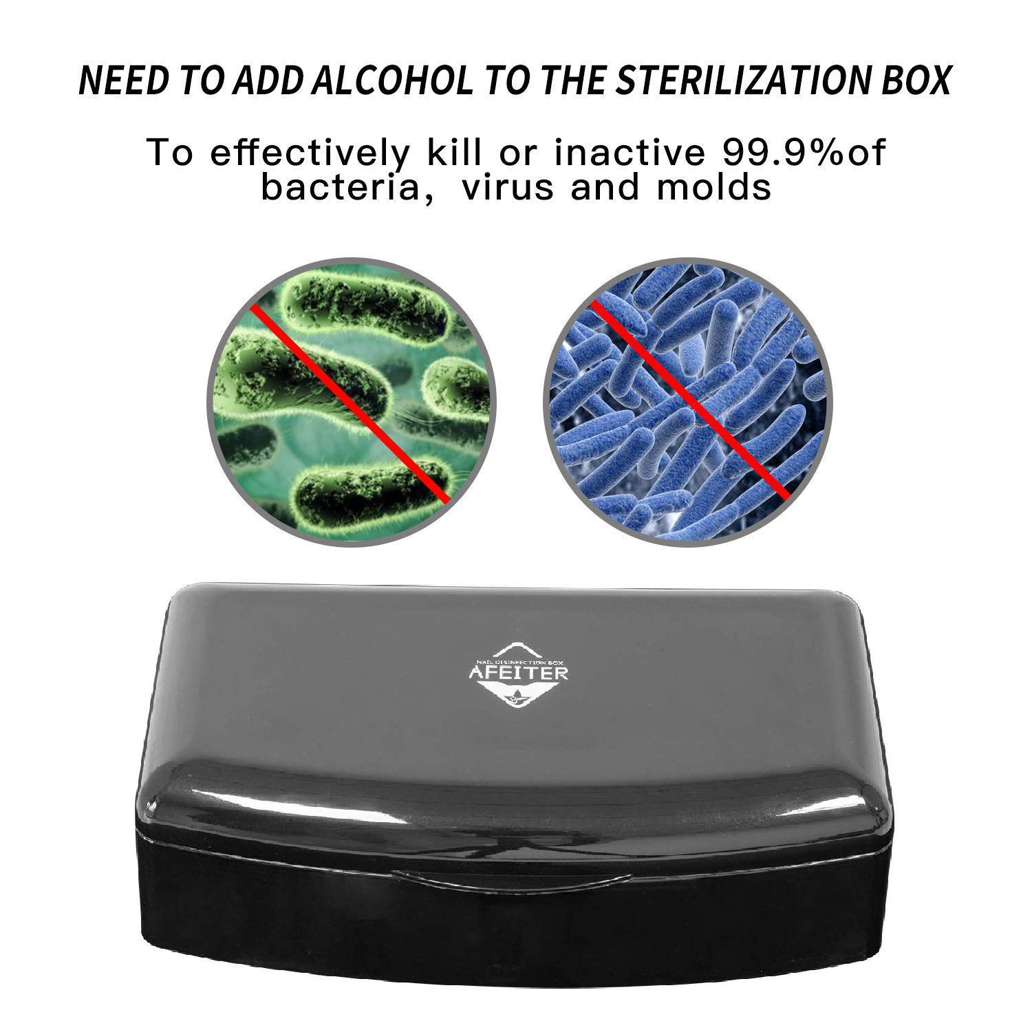 Aifeiter UV Nail Tool Sterilizer Box - Plastic Disinfection Tray for Nail Art Tools, Tweezers & Manicure Equipment | Salon & Spa Essential | Perfect for Nail Salons, Home Manicures & Professional Use