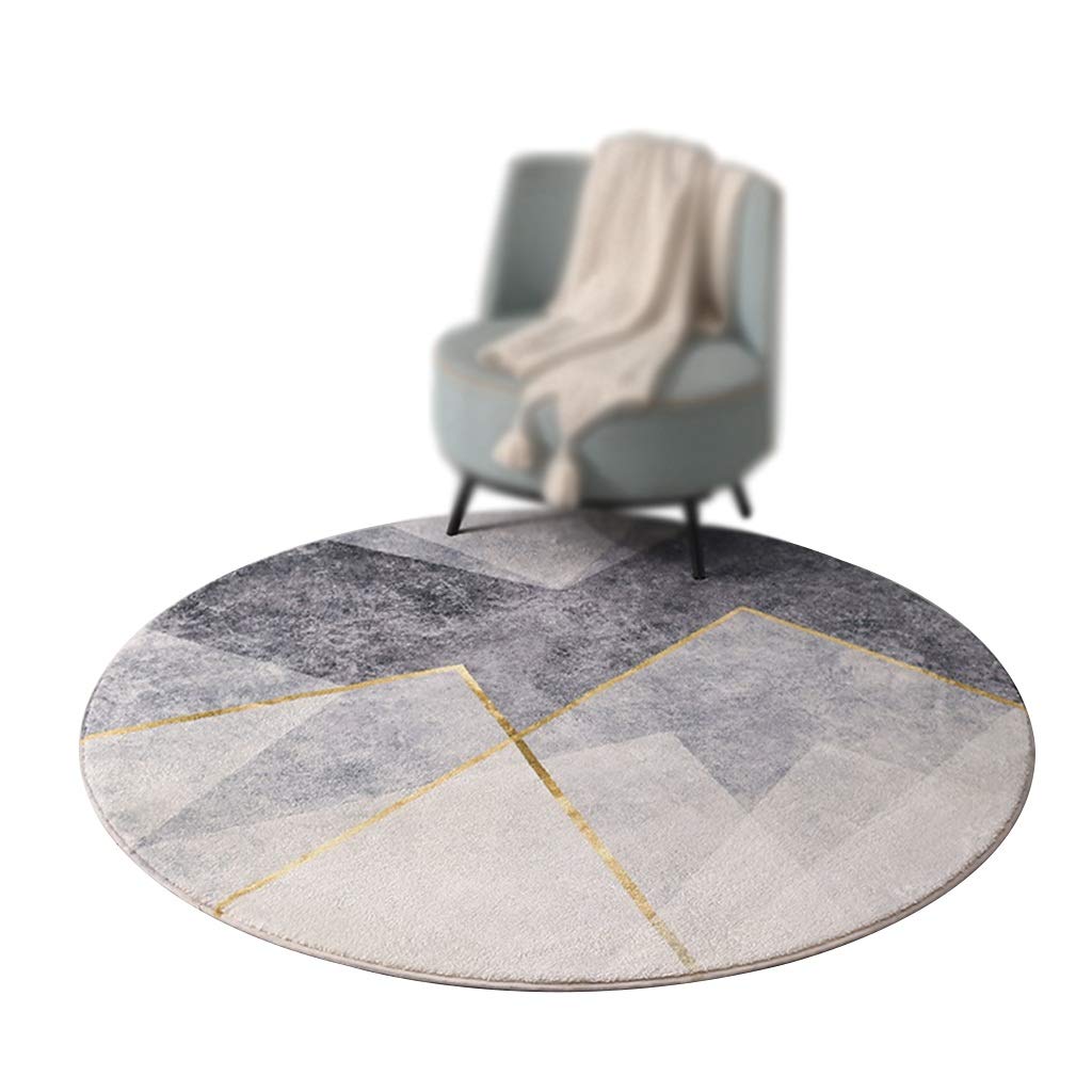 Soft Round Kids' Play Mat - 80cm Grey Non-Slip Rug for Nursery, Bedroom & Playroom | Durable Floor Carpet for Yoga, Reading & Computer Chair Area | Safe & Comfortable Children's Room Decor