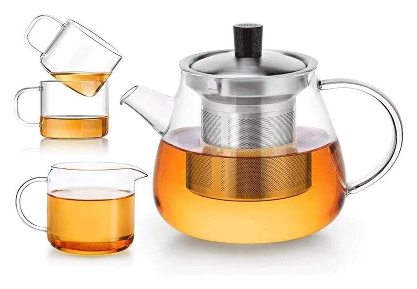 Heat-Resistant Glass Kettle - 600ml High-Temperature Clear Glass Teapot for Kung Fu Tea, Home Brewing & Filtering | Perfect for Chinese Tea Ceremony, Office Use & Gift Giving