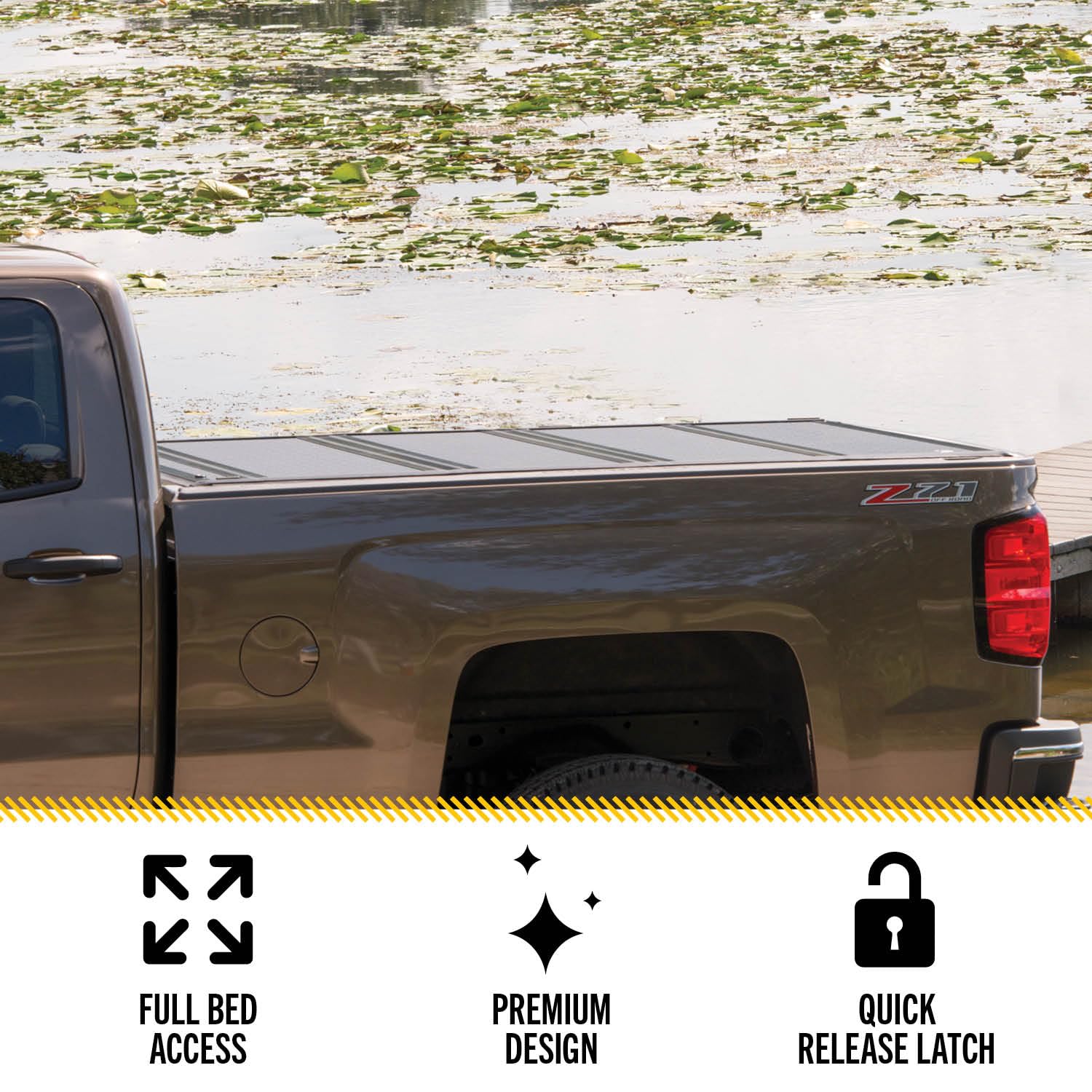BAKFlip FiberMax Hard Folding Truck Bed Tonneau Cover for 1988-2013 Chevy/GMC Silverado/Sierra & C/K, 2014 2500/3500HD | 6'6