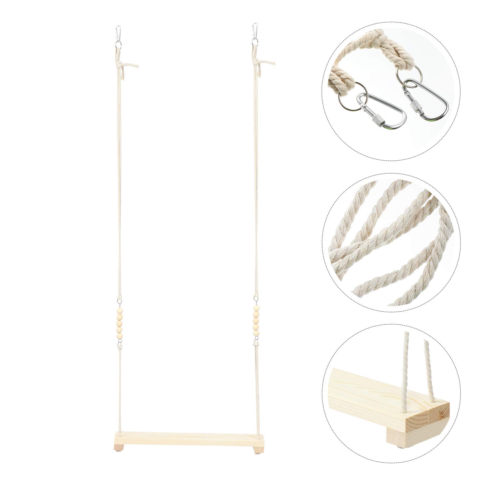 Premium Large Wooden Parrot Perch Swing - Chicken Ladder Stand Toy for Cockatiels, Macaws & Pet Birds | Durable Bird Cage Accessory for Climbing & Play