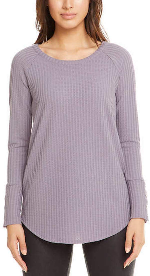 CHASER Women's Long Sleeve Waffle Knit Thermal Tunic Sweater Top - Cozy Winter Layering for Casual Outfits & Outdoor Activities