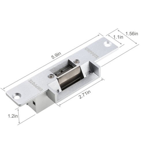 UHPPOTE Electric Strike Door Lock with RF Remote Kit, Exit Button & Power Supply - Secure Access Control for Commercial & Residential Doors | Easy Installation & Durable Design