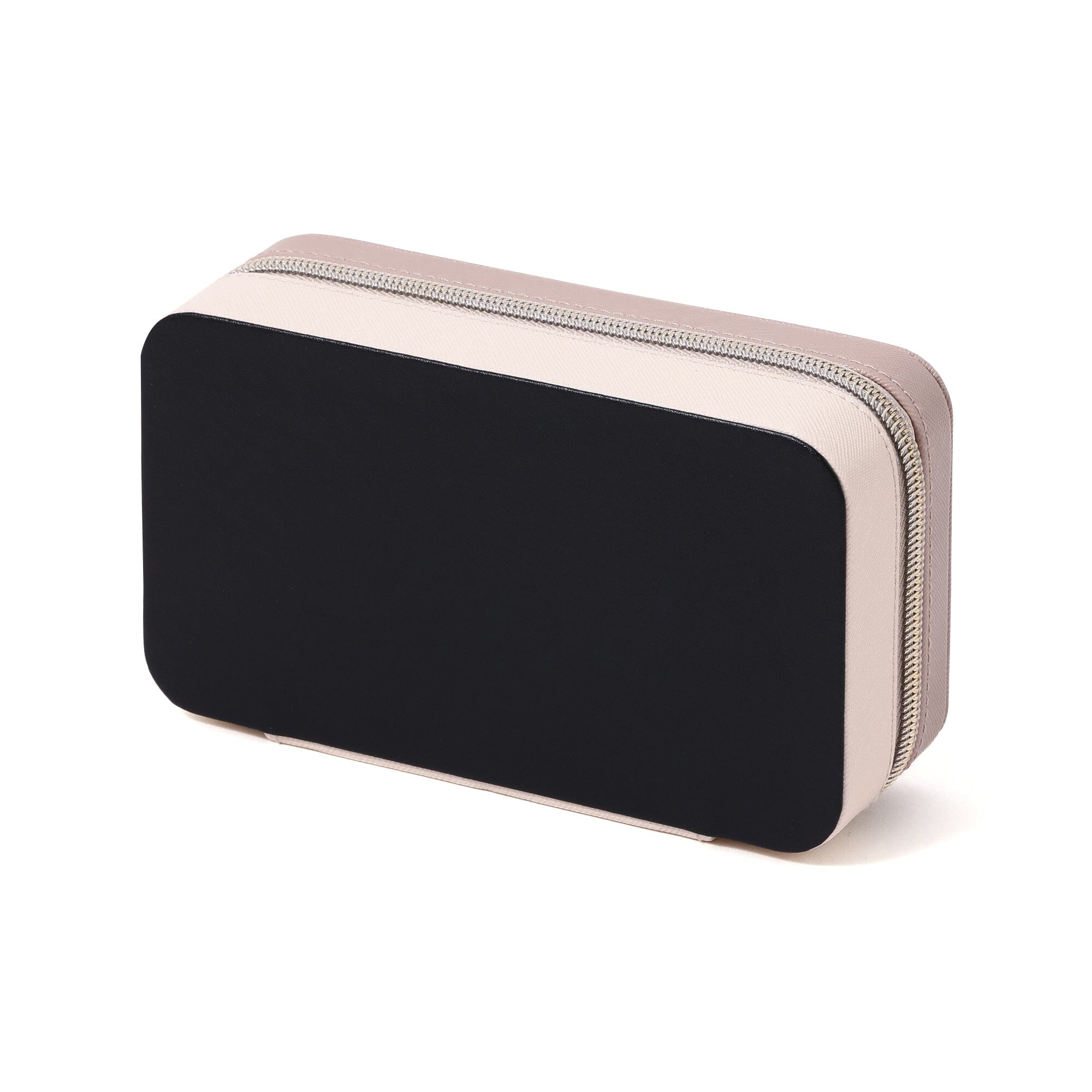 Elegant Bicolor Travel Jewelry Organizer Box - Ivory White | Perfect for Vacation, Business Trips & Gift Giving
