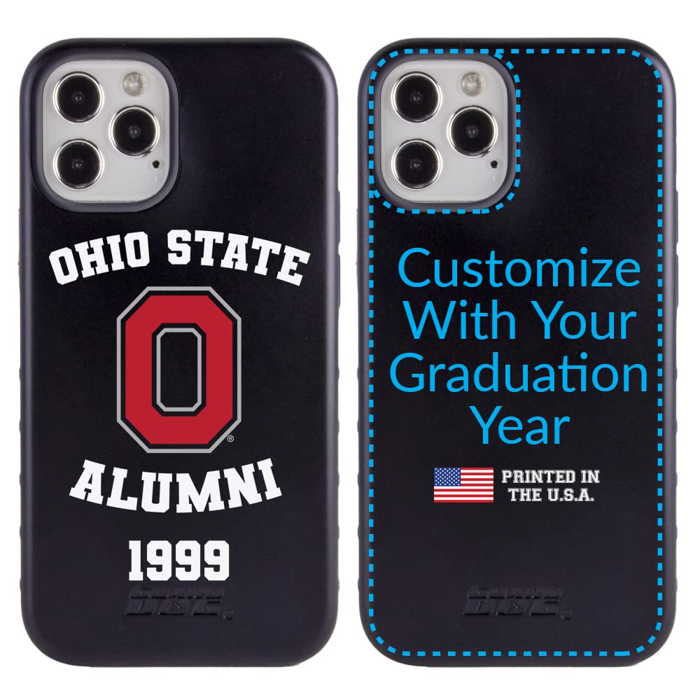 Ohio State Buckeyes Alumni Custom Hybrid Case for iPhone 12/12 Pro - Durable Black & Gray Phone Cover - Perfect for Game Days, School Pride & Everyday Protection