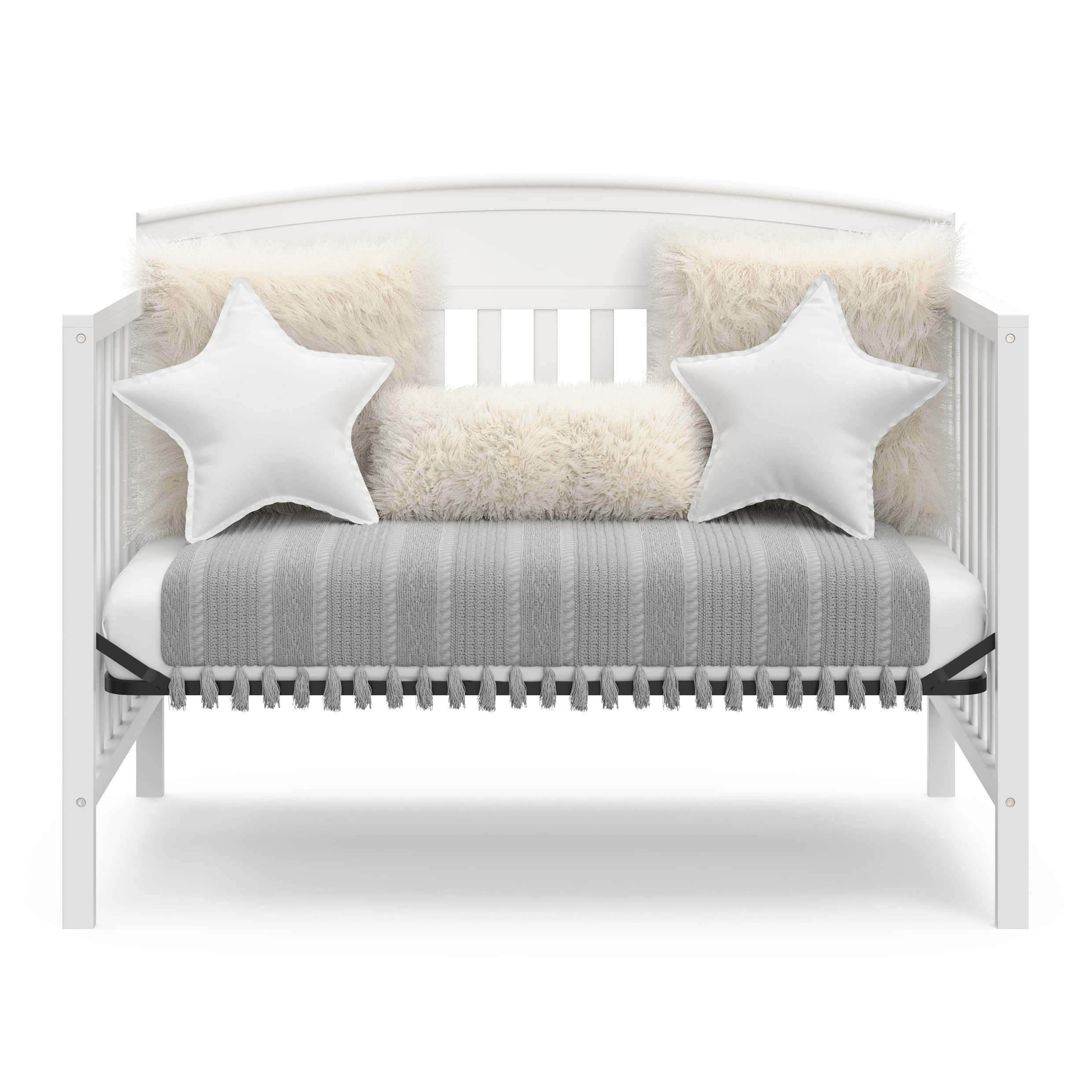 Graco Benton 5-in-1 Convertible Baby Crib to Toddler Bed - GREENGUARD Gold Certified White Nursery Furniture | Converts to Daybed & Full-Size Bed | Fits Standard Crib Mattress | Perfect for Nursery, Kids Room & Guest Bedroom