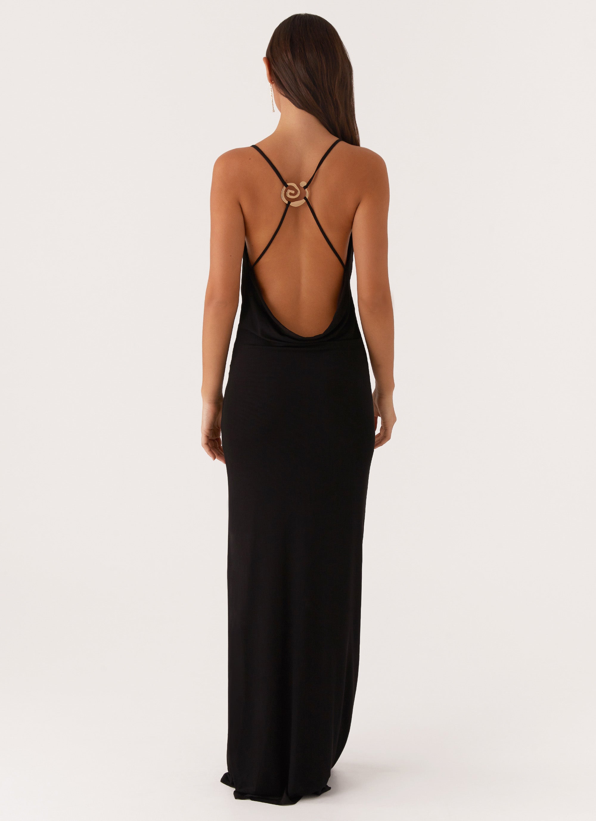 Game Player Maxi Dress - Black | Women's Long Sleeve Flowy Party Dress for Casual Outings, Date Nights & Special Occasions