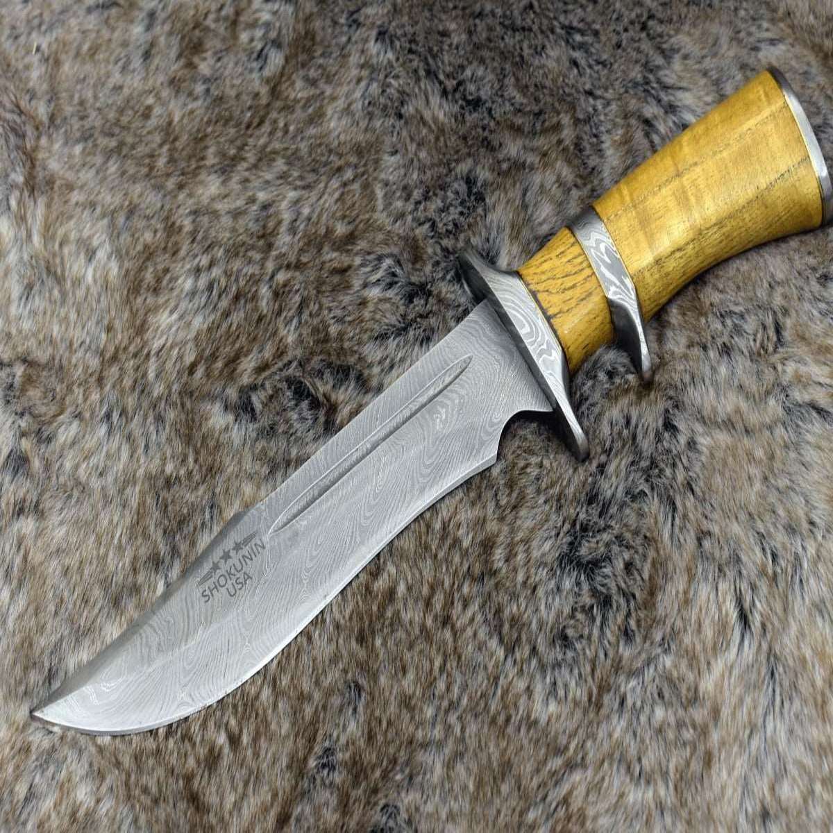 Premium Eternity Bowie Hunting Knife with Exotic Yellow Heart Wood Handle - Durable Outdoor Survival Knife for Hunting, Camping & Bushcraft - Perfect Gift for Hunters & Outdoor Enthusiasts