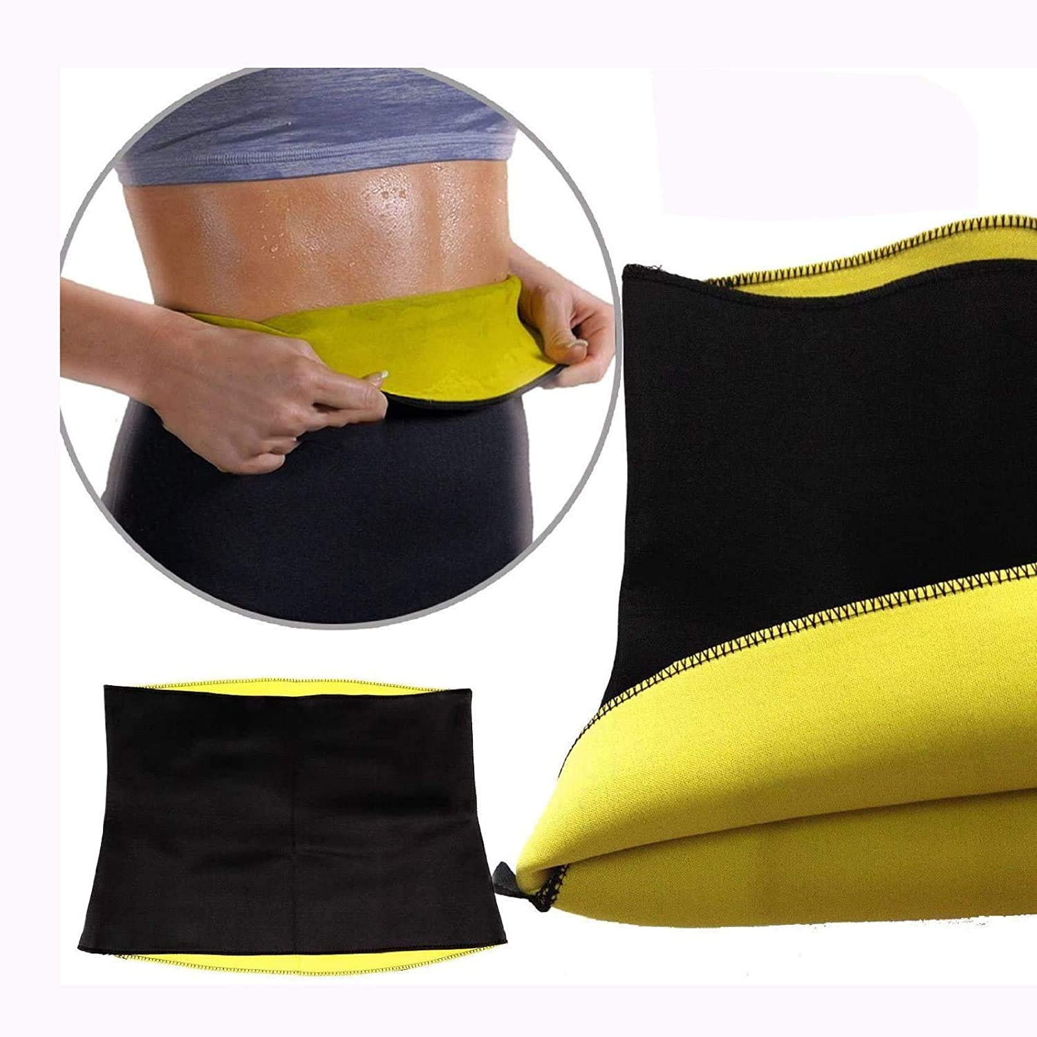 Hot Shapers Sweat Belt for Women - Neoprene Waist Trainer for Weight Loss, Slimming & Toning - Yoga, Sauna & Fitness Workout Belt - Anti Cellulite Waist Wrap Corset (Large) - Perfect for Gym, Home Workouts & Postpartum Recovery