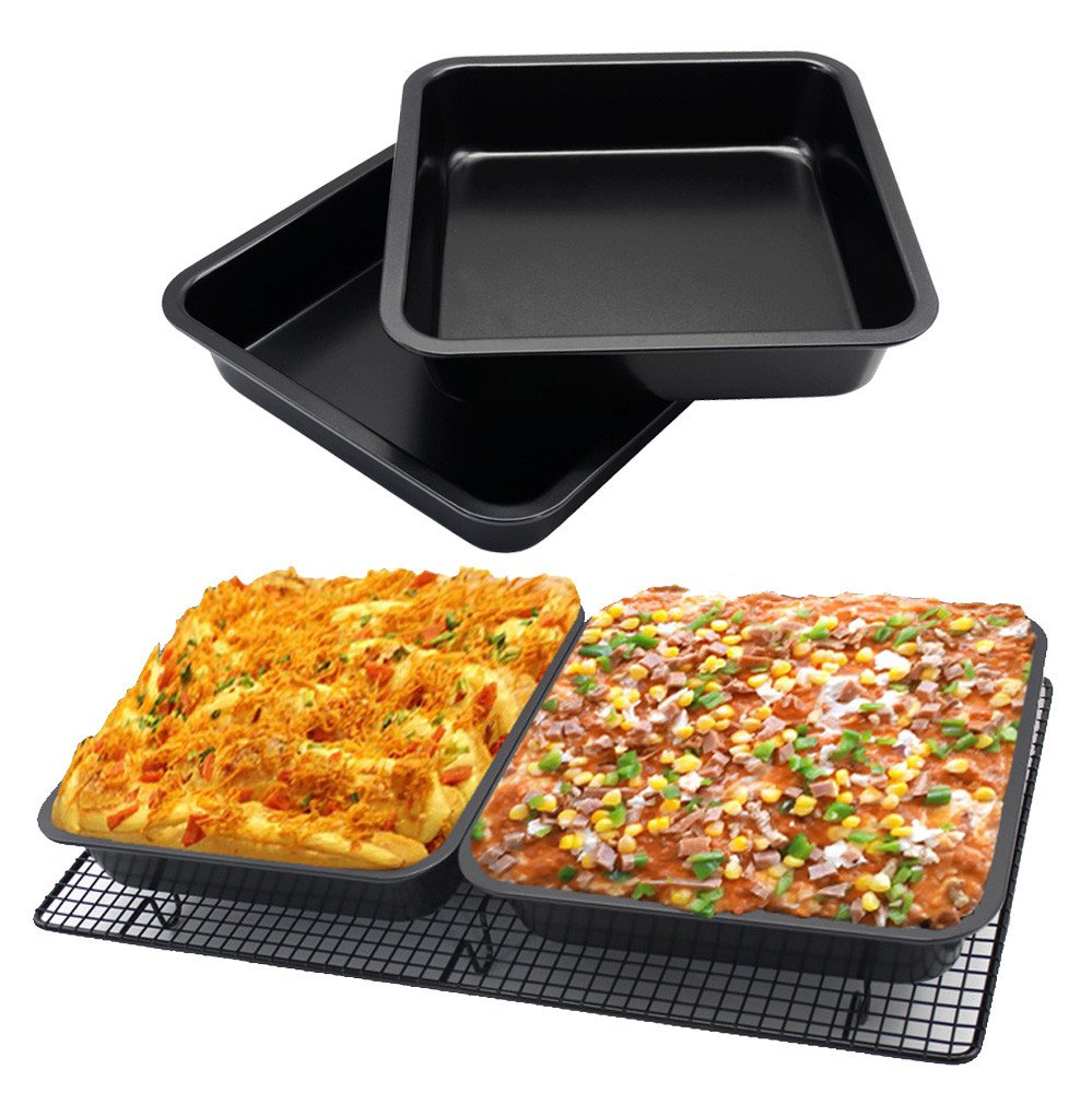 8 Inch Mini Square Cake Pan - Non-Stick Baking Pan for Perfect Cakes, Brownies & Bars - Ideal for Birthday Parties, Tea Time & Home Baking (BPA Free)