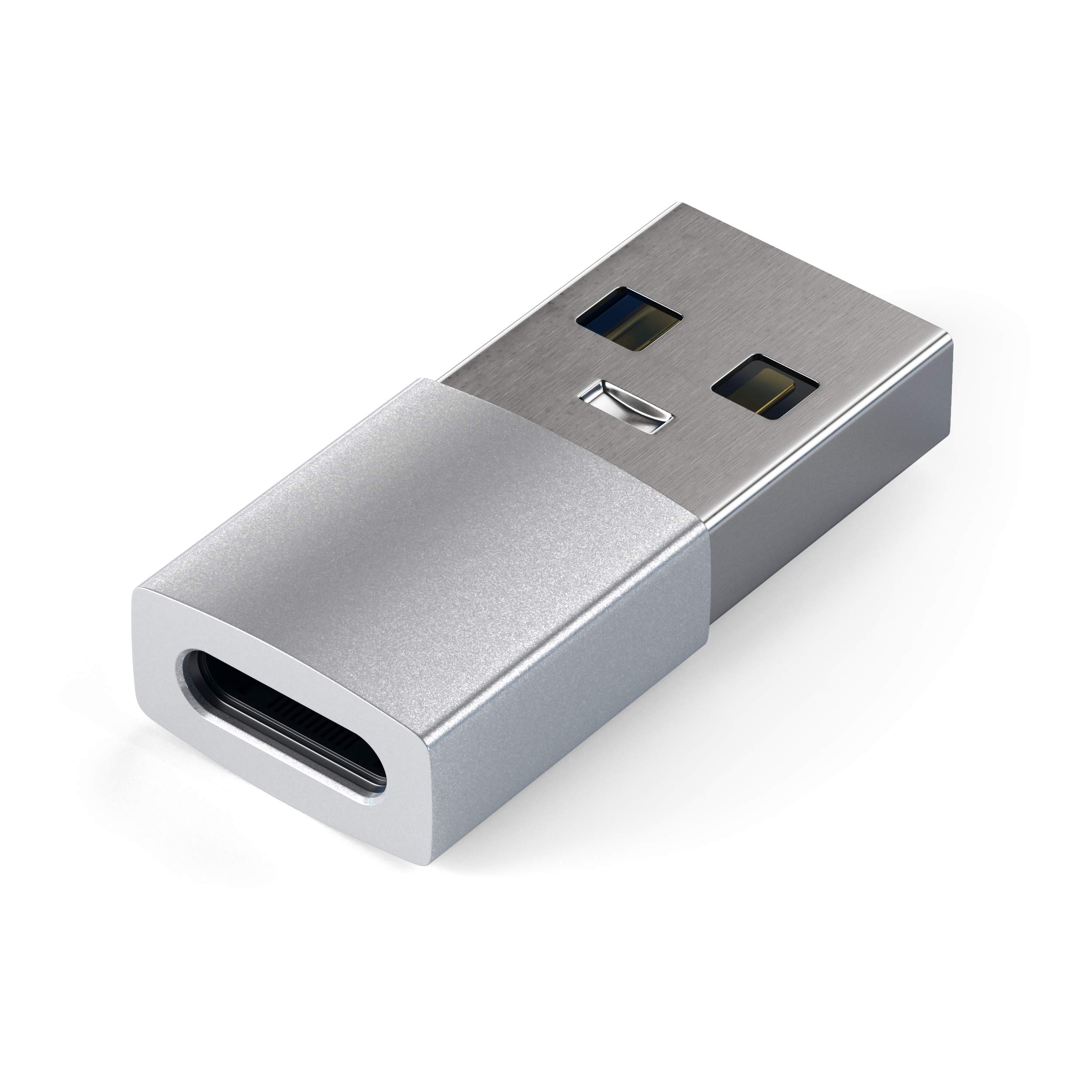 Satechi USB-A to USB-C Adapter Converter - Type A Male to Type C Female - Compatible with MacBook Pro, iMac, Windows Laptops, PC, Computers - Silver | Perfect for Charging, Data Transfer & Connecting Peripherals