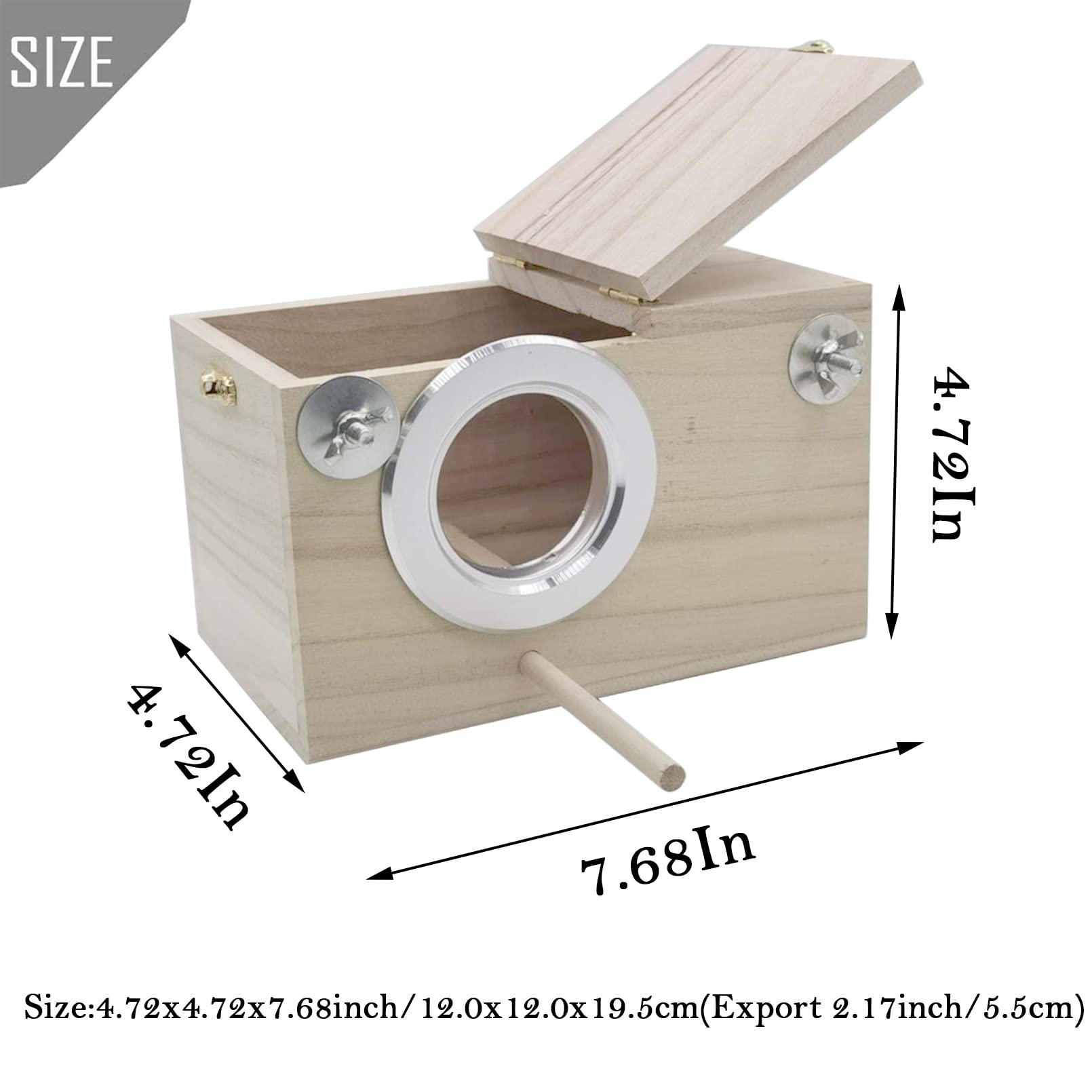 Premium Wooden Parakeet Nesting Box - Safe & Comfortable Bird House for Lovebirds, Budgies, Finches, Cockatoos, Canaries & Medium Birds | Perfect for Breeding, Mating & Bird Watching in Your Home Aviary or Garden