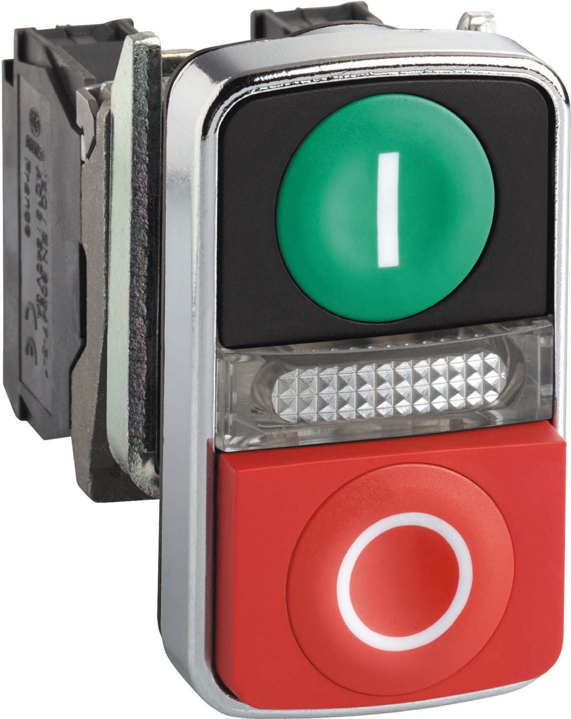 22mm Illuminated Push Button Switch - 1NO/1NC Contact, Green/Red LED Indicator - Perfect for Industrial Control Panels, Machinery & DIY Electronics Projects