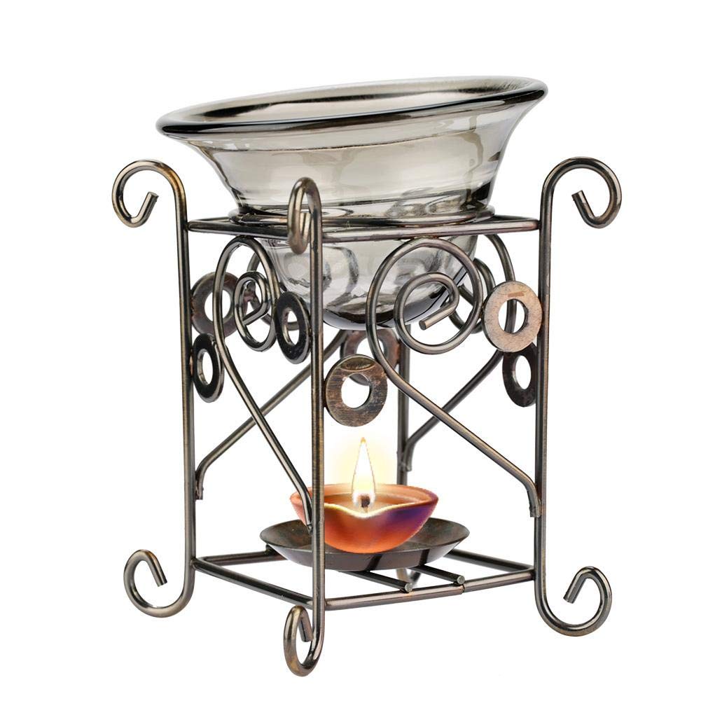 Deer-Shaped Iron Candle Holder & Essential Oil Diffuser - Aromatherapy Burner Lamp for Home Spa, Yoga, Meditation & Relaxation (Style 2)