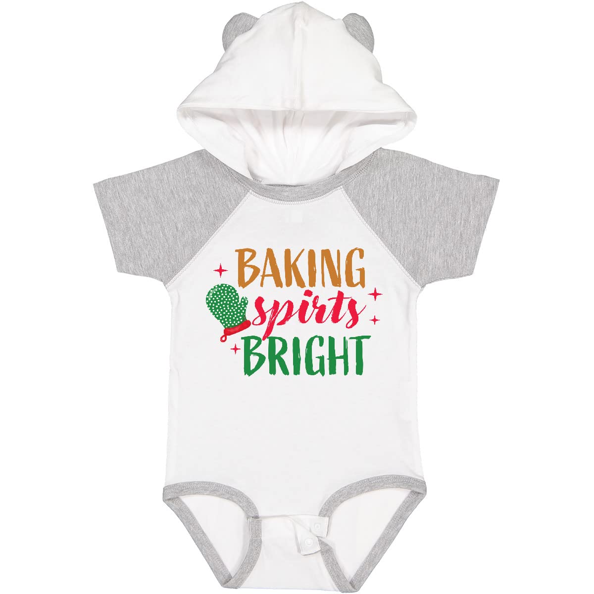 Inktastic Christmas Baking Spirits Bright Green Oven Mitt Baby Bodysuit - Fun Holiday Outfit for Infants & Toddlers