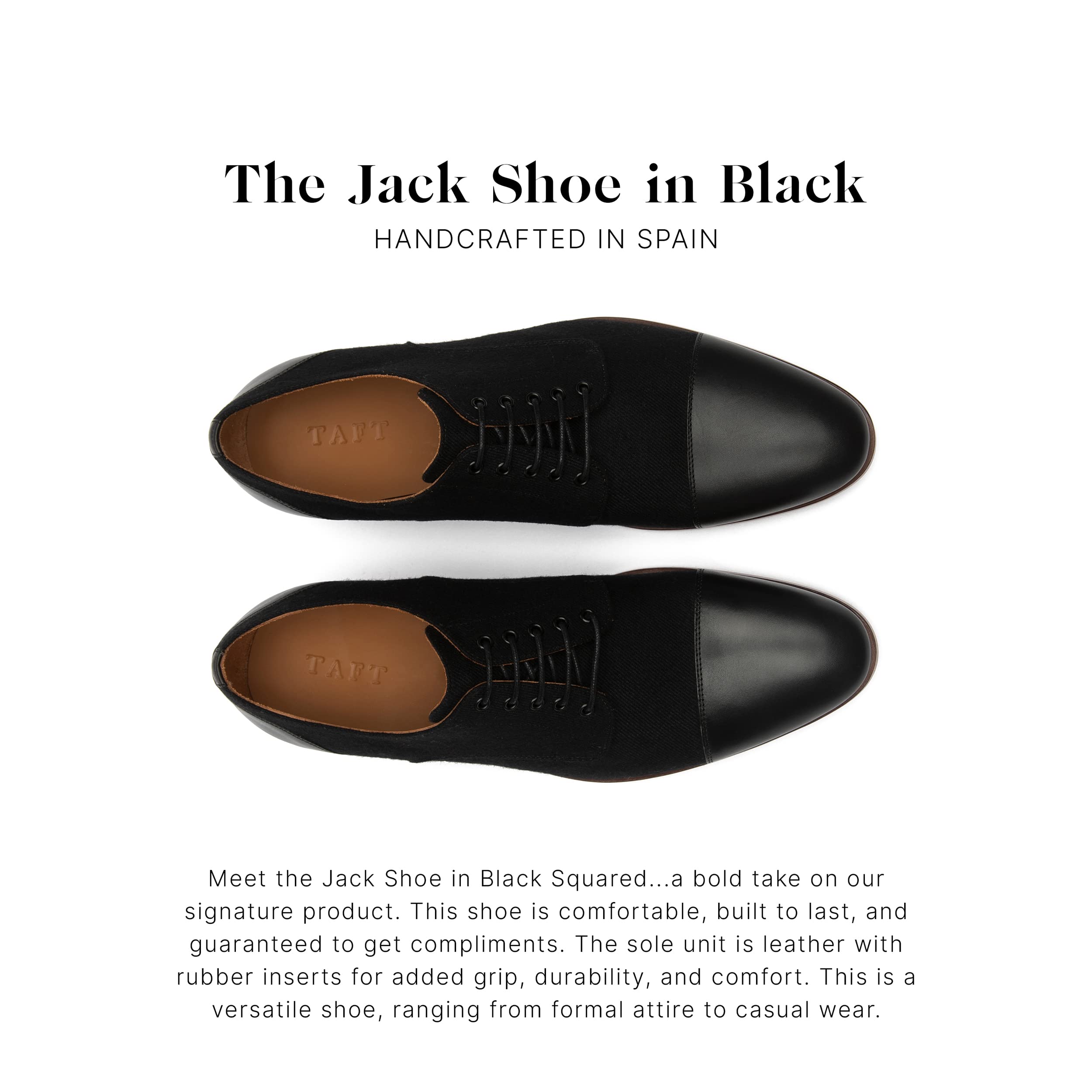 TAFT Jack Shoe - Handcrafted Leather & Wool Men's Dress Shoes for Business & Formal Occasions | Comfortable Oxford Style for Office, Weddings & Special Events