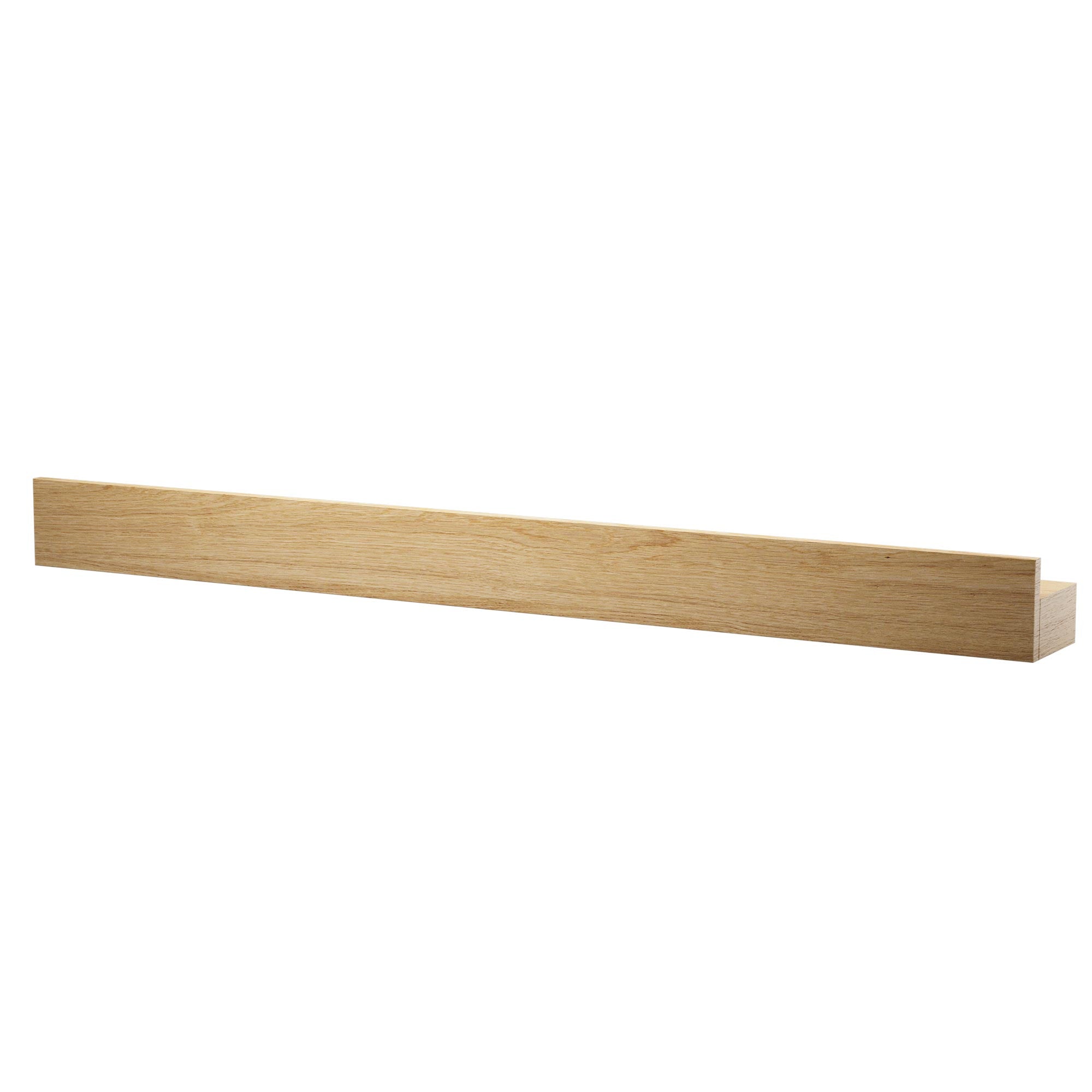 EKTA LIVING Magnetic Knife Holder & Shelf - Oiled Oak Wood Wall Mount for Kitchen Storage (2 Sizes) - Perfect for Organizing Knives, Spices & Utensils in Modern Kitchens