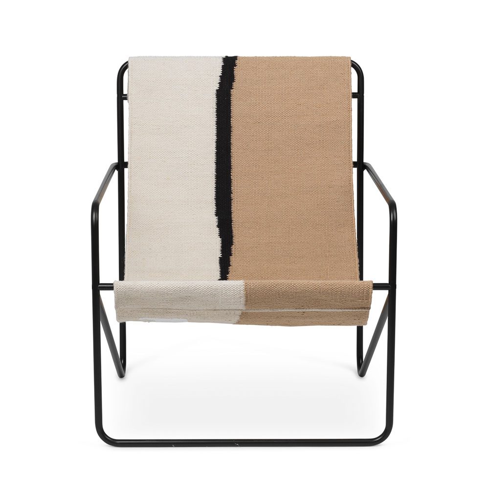 FERM LIVING Desert Indoor Outdoor Lounge Chair - Black/Soil - Modern Comfort for Patio, Garden, and Living Room Relaxation