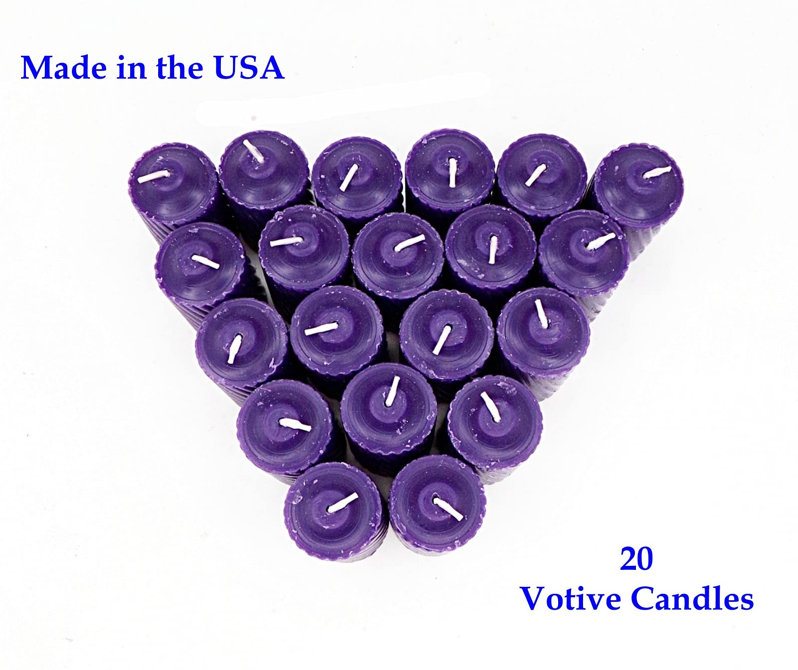 Purple Plumeria Scented Votive Candles - 20 Pack Long-Lasting Candles (15 Hour Burn Time) with Textured Finish for Home Decor, Wedding Centerpieces & Relaxation
