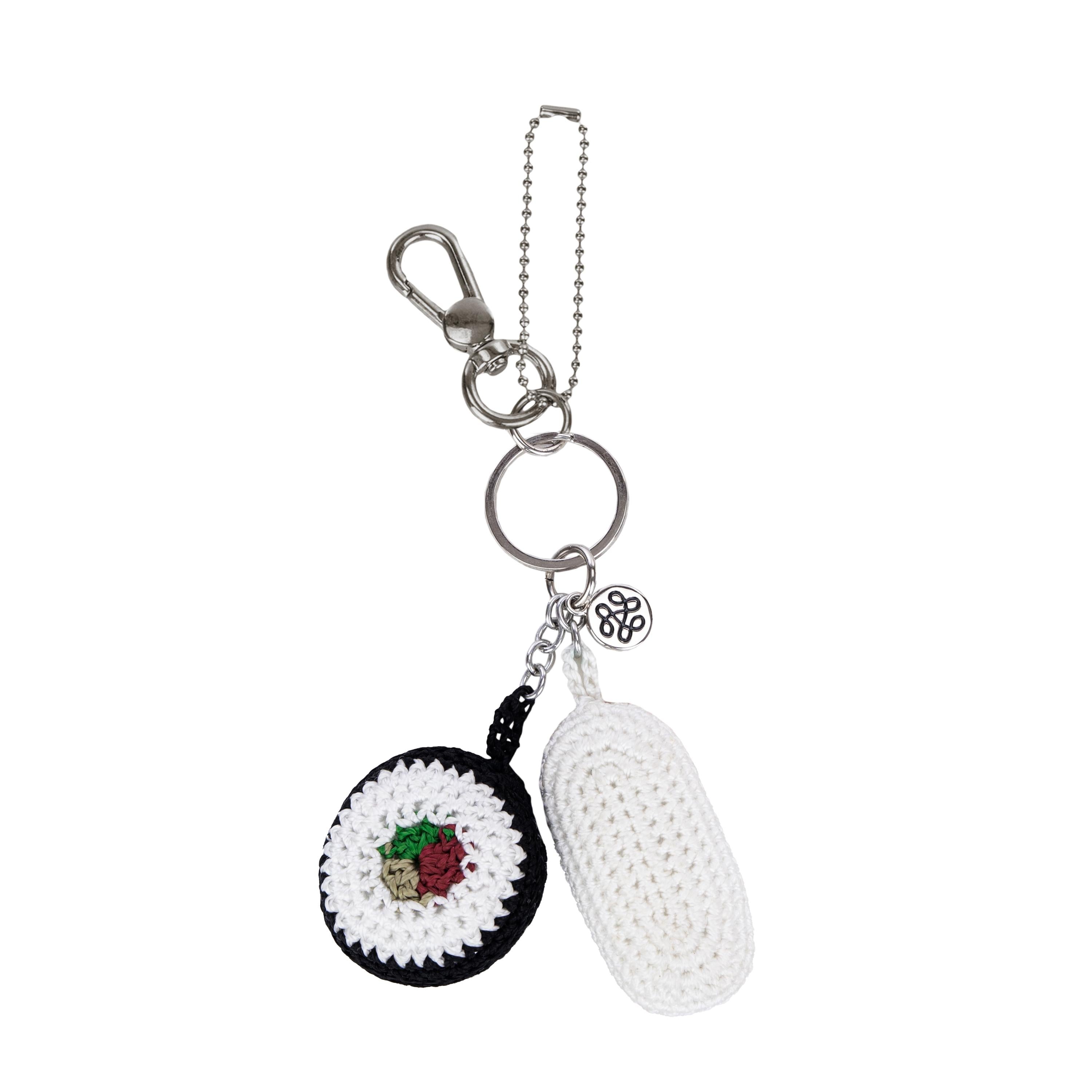 Handmade Sushi Crochet Dangle Charms - Kawaii Japanese Food Keychain Accessories for Bags, Phones & DIY Crafts