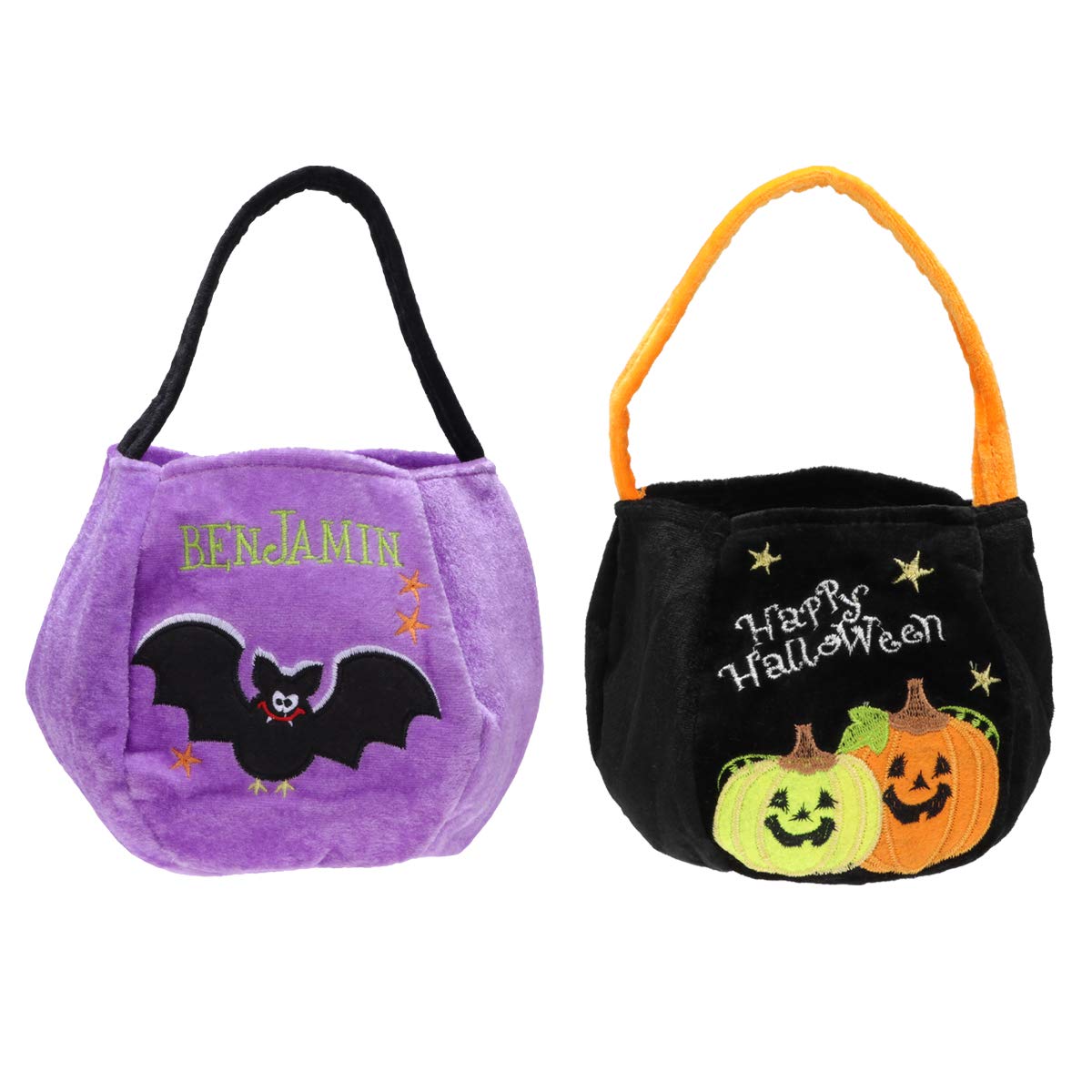 Hemoton 2-Pack Halloween Decorations - 3D Cloth Pumpkin & Spider Candy Bags for Trick-or-Treating, Party Favors, and Spooky Home Decor